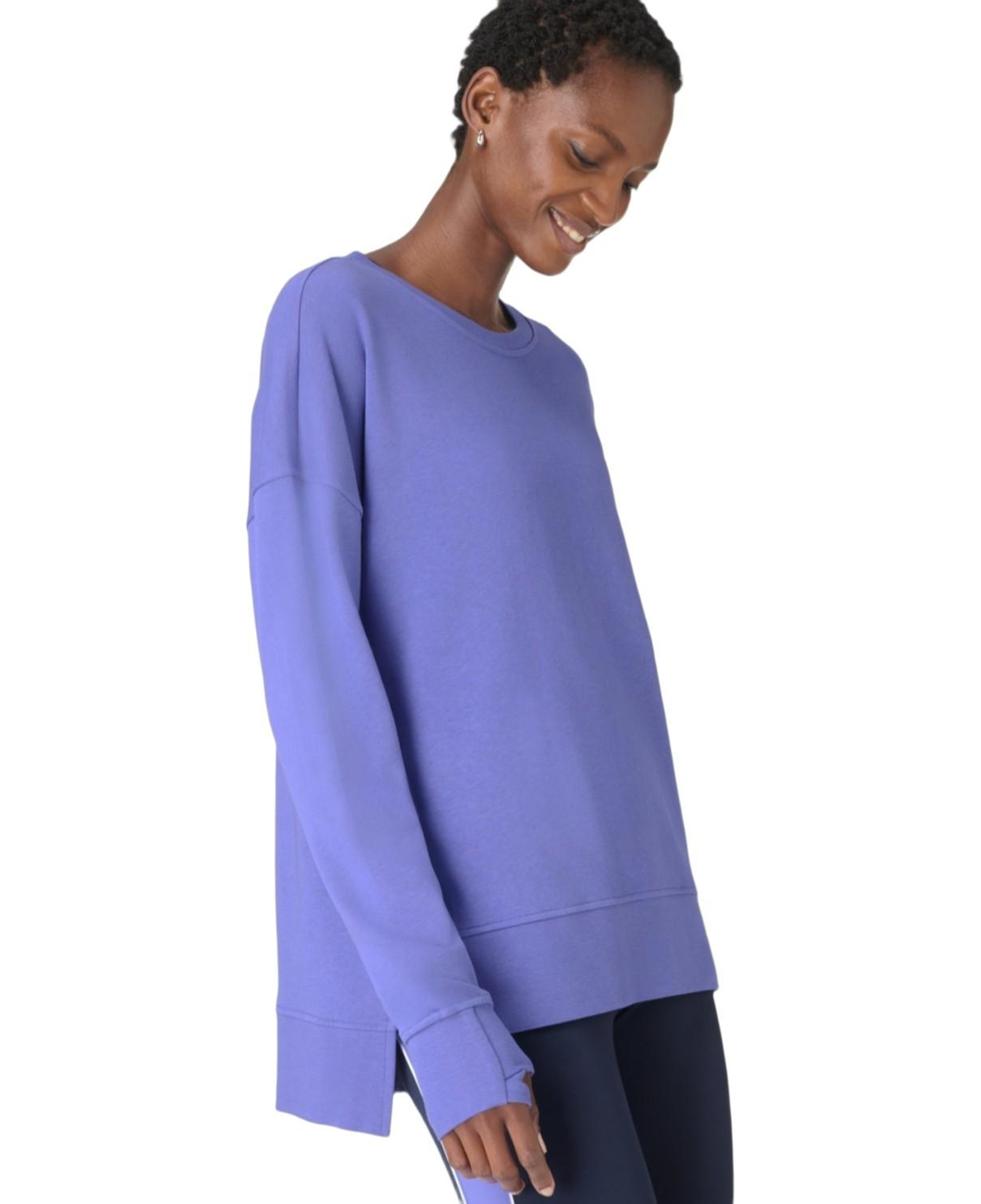 Sweaty Betty After Class Longline Sweatshir Kadın Mavi Sweat