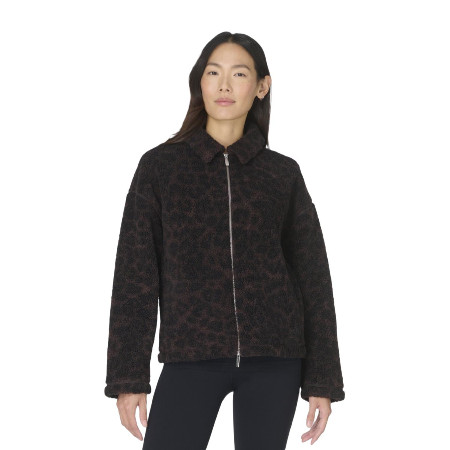 Sweaty Betty Plush Collared Fleece Kadın Kahverengi Polar