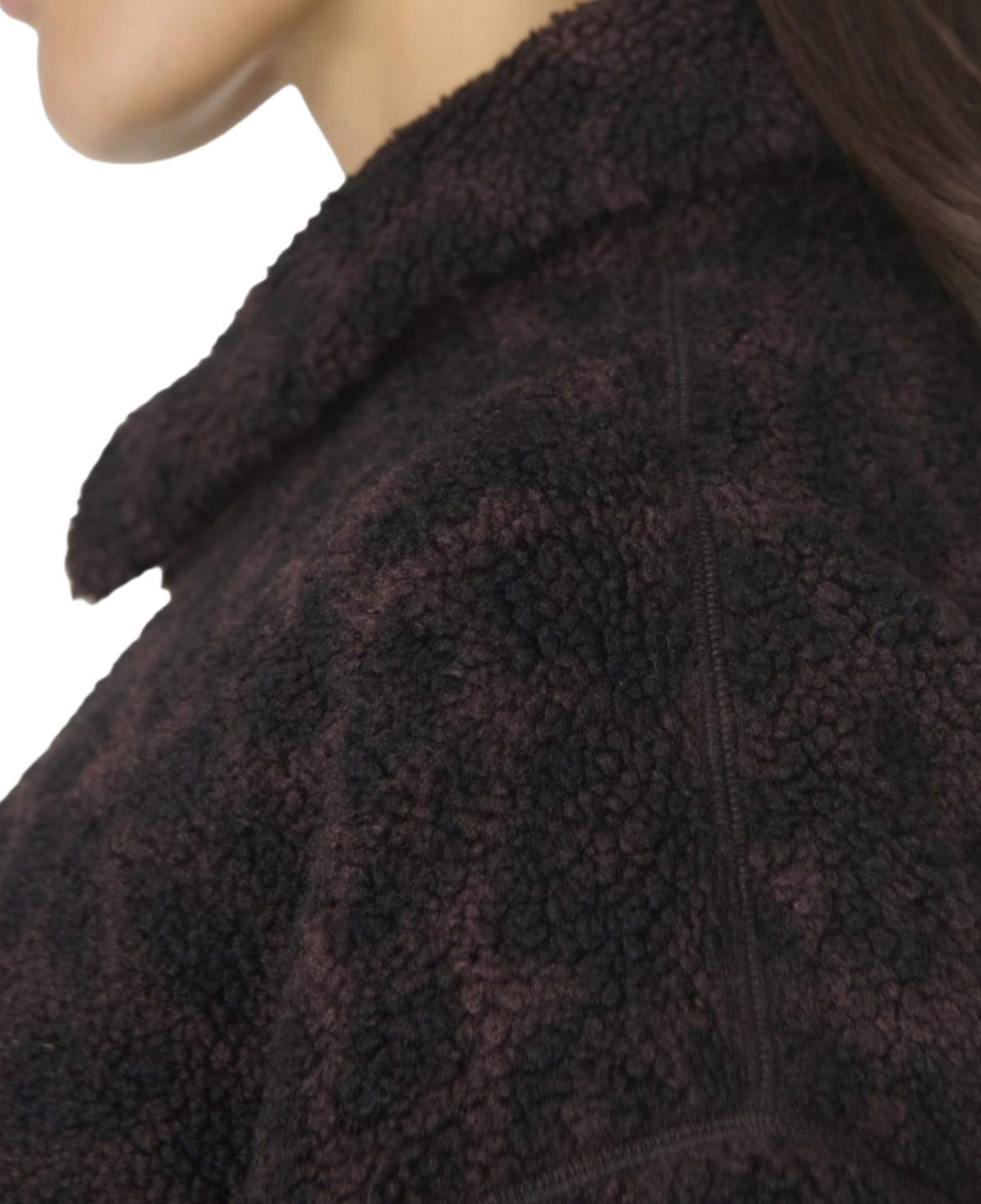Sweaty Betty Plush Collared Fleece Kadın Kahverengi Polar
