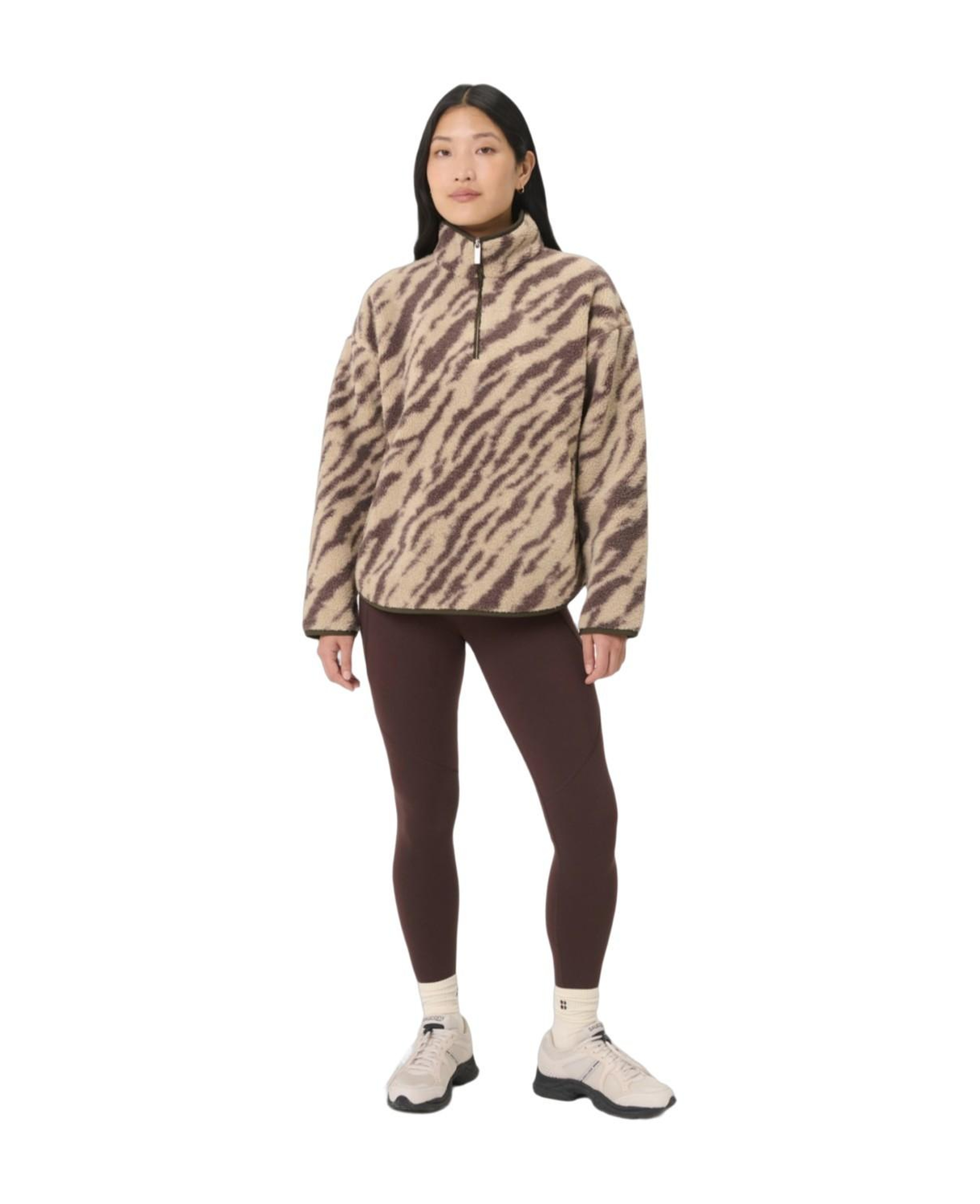 Sweaty Betty New Plush Half Zip Kadın Bej Polar