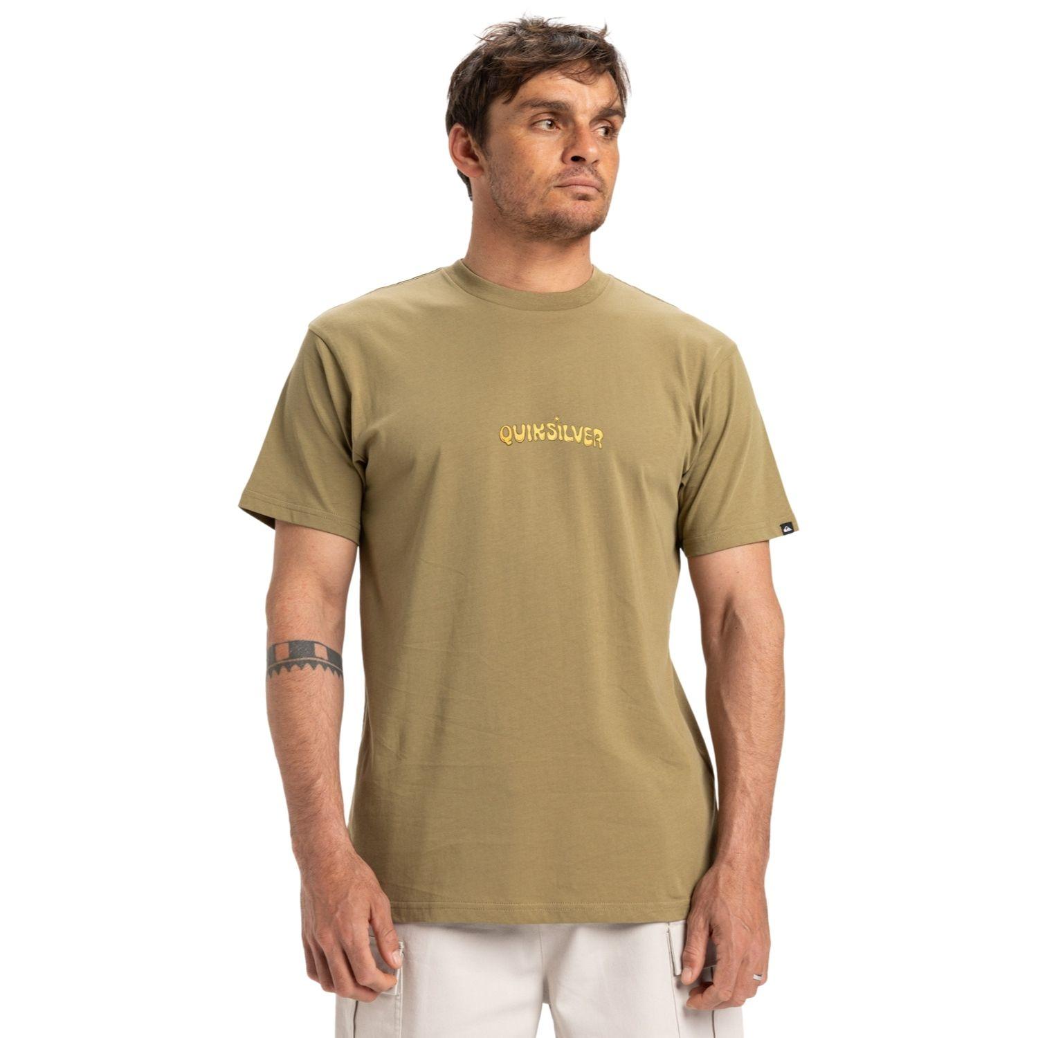 Quiksilver Ev Disconnect Effects Erkek Yeşil Tişört