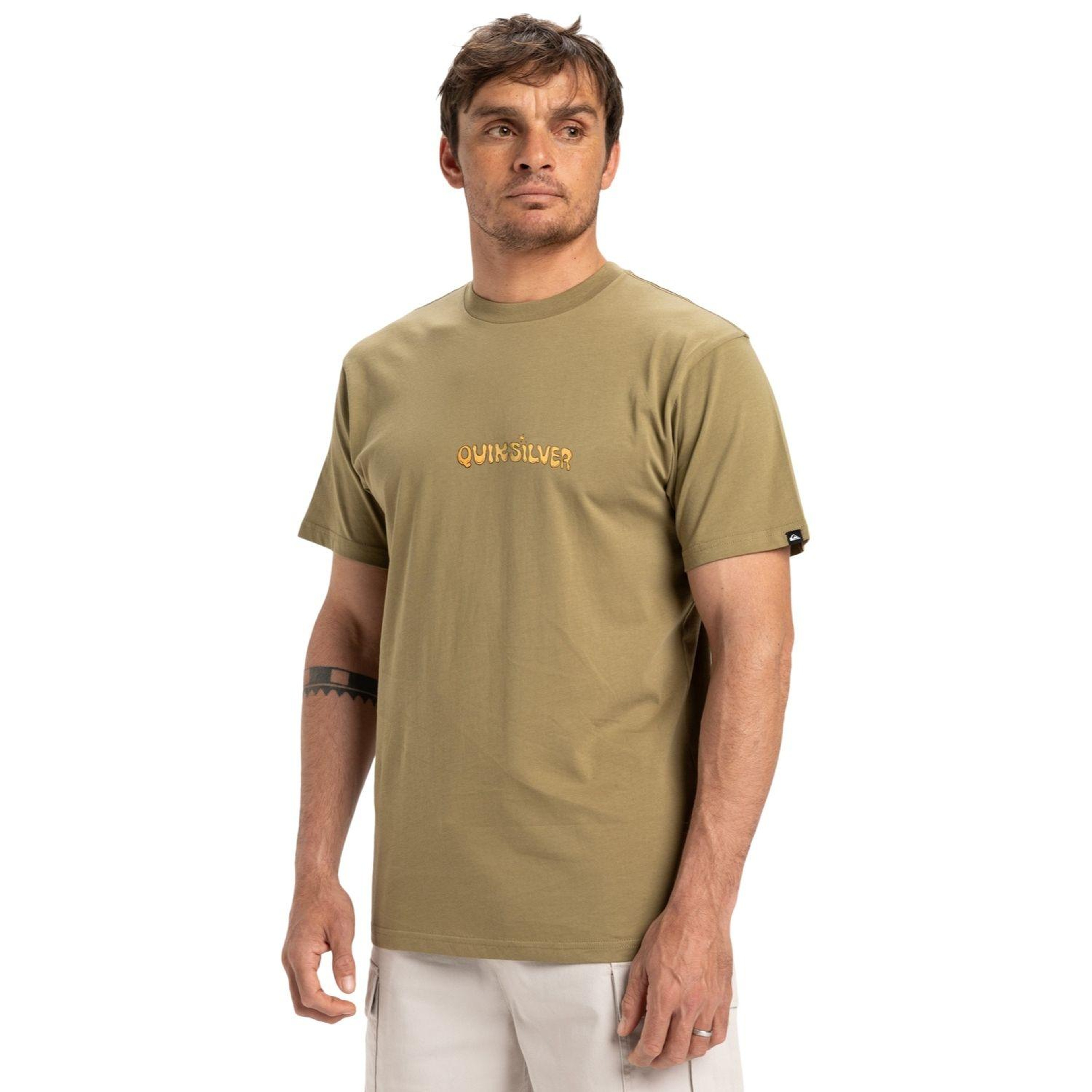 Quiksilver Ev Disconnect Effects Erkek Yeşil Tişört