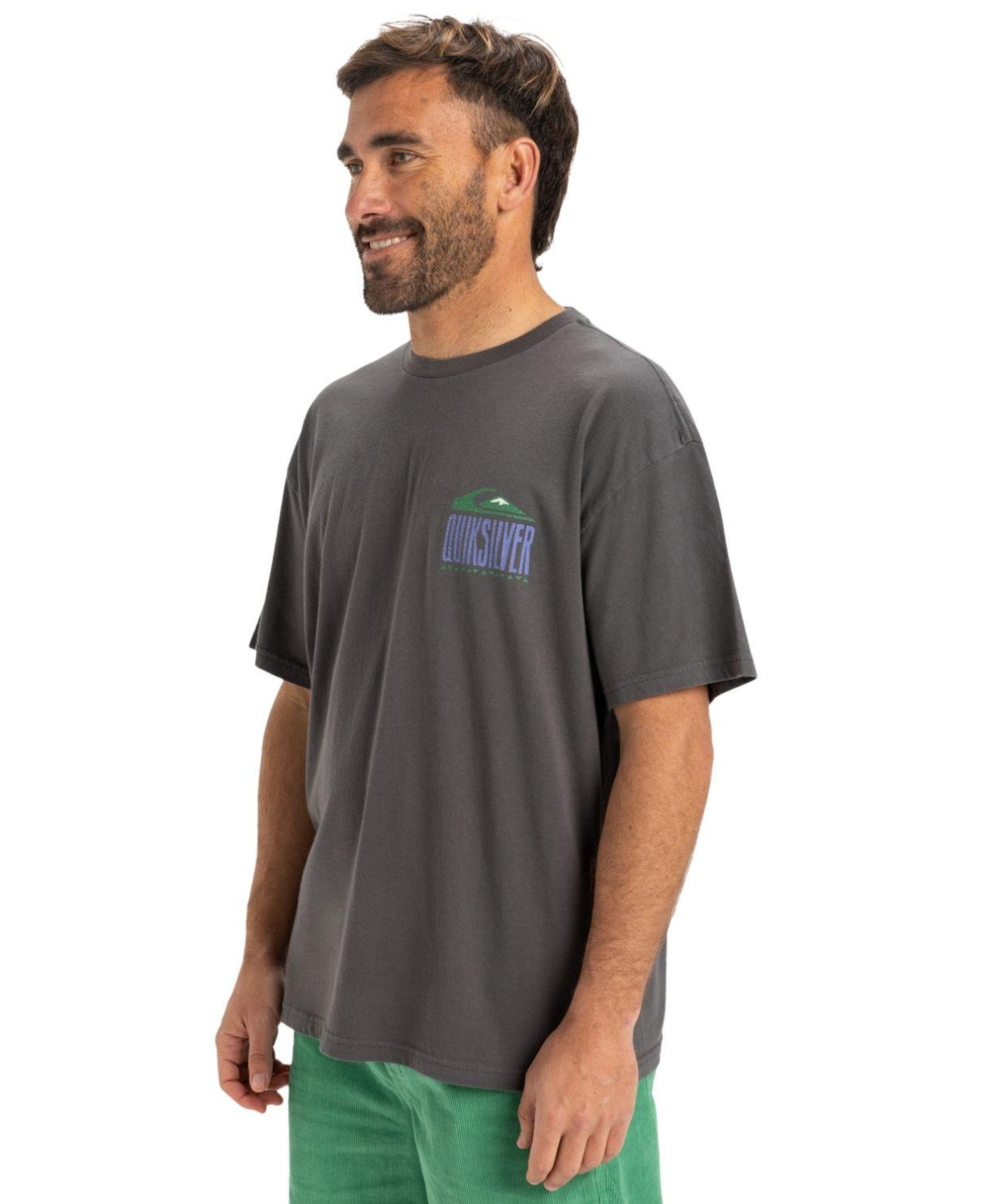 Quiksilver Gh Qs World Force Erkek Gri Tişört