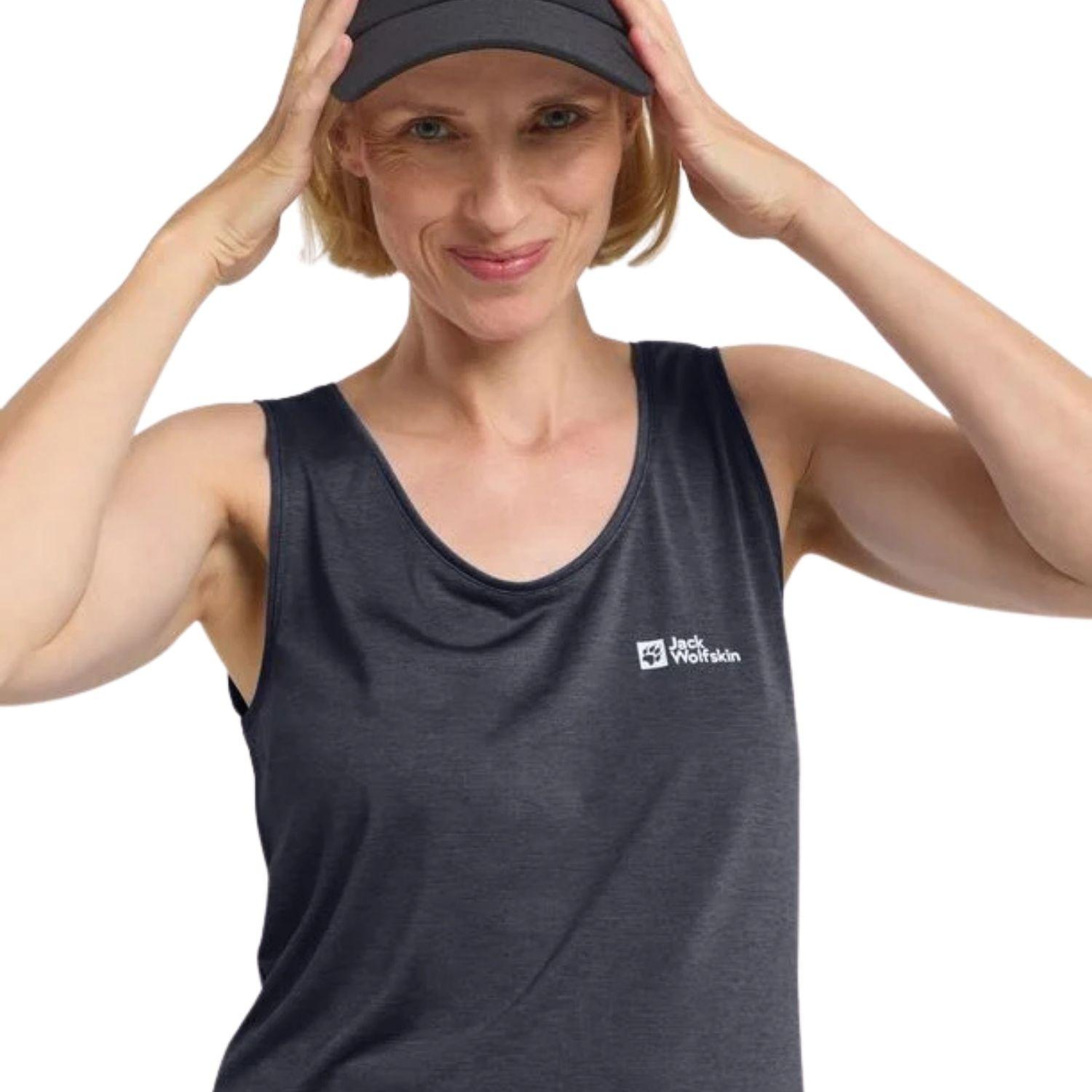 Jack Wolfskin Crosstrail Tank Kadın Mavi Tişört