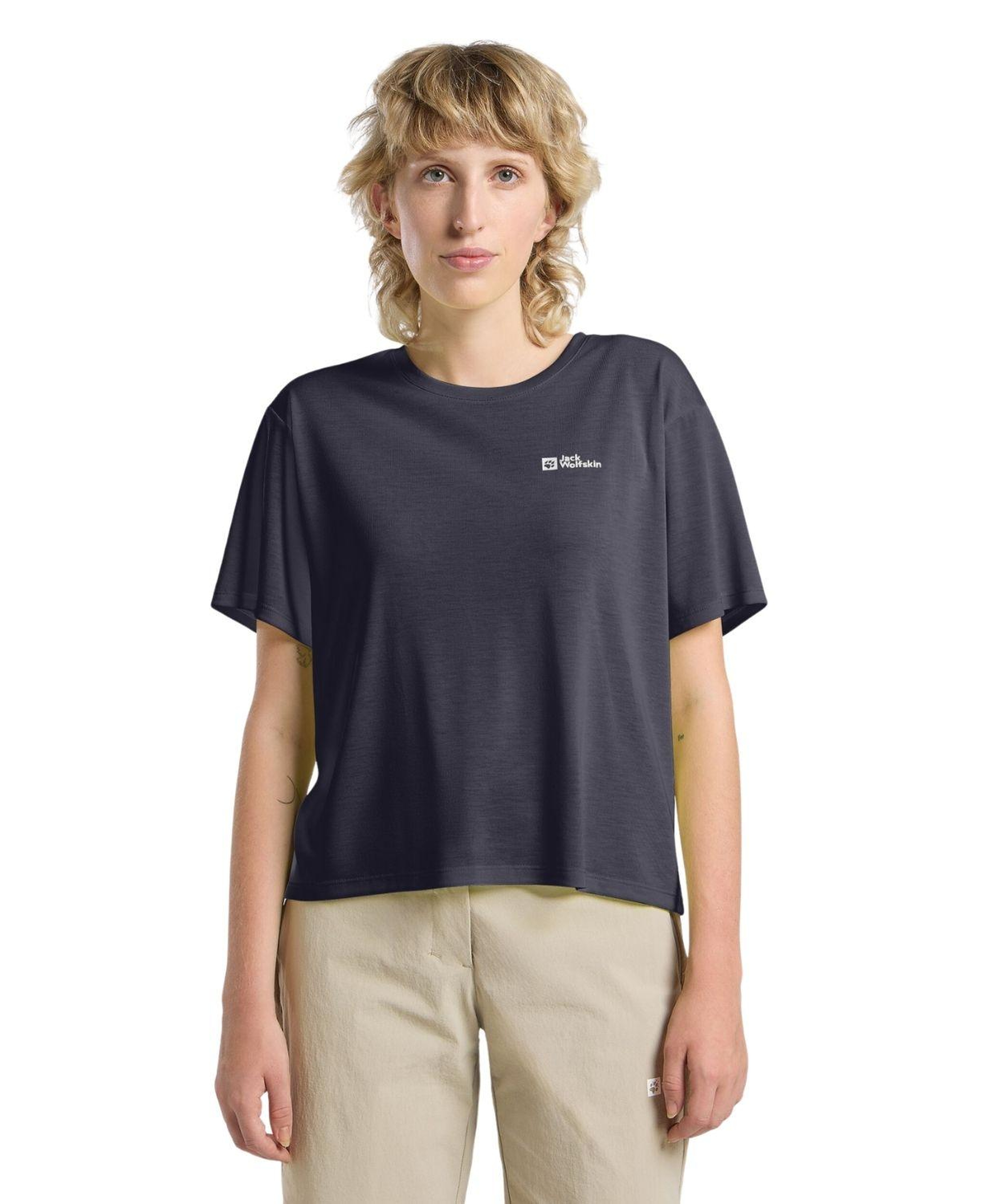 Jack Wolfskin VonAksesuar Crop Kadın Mavi Tişört