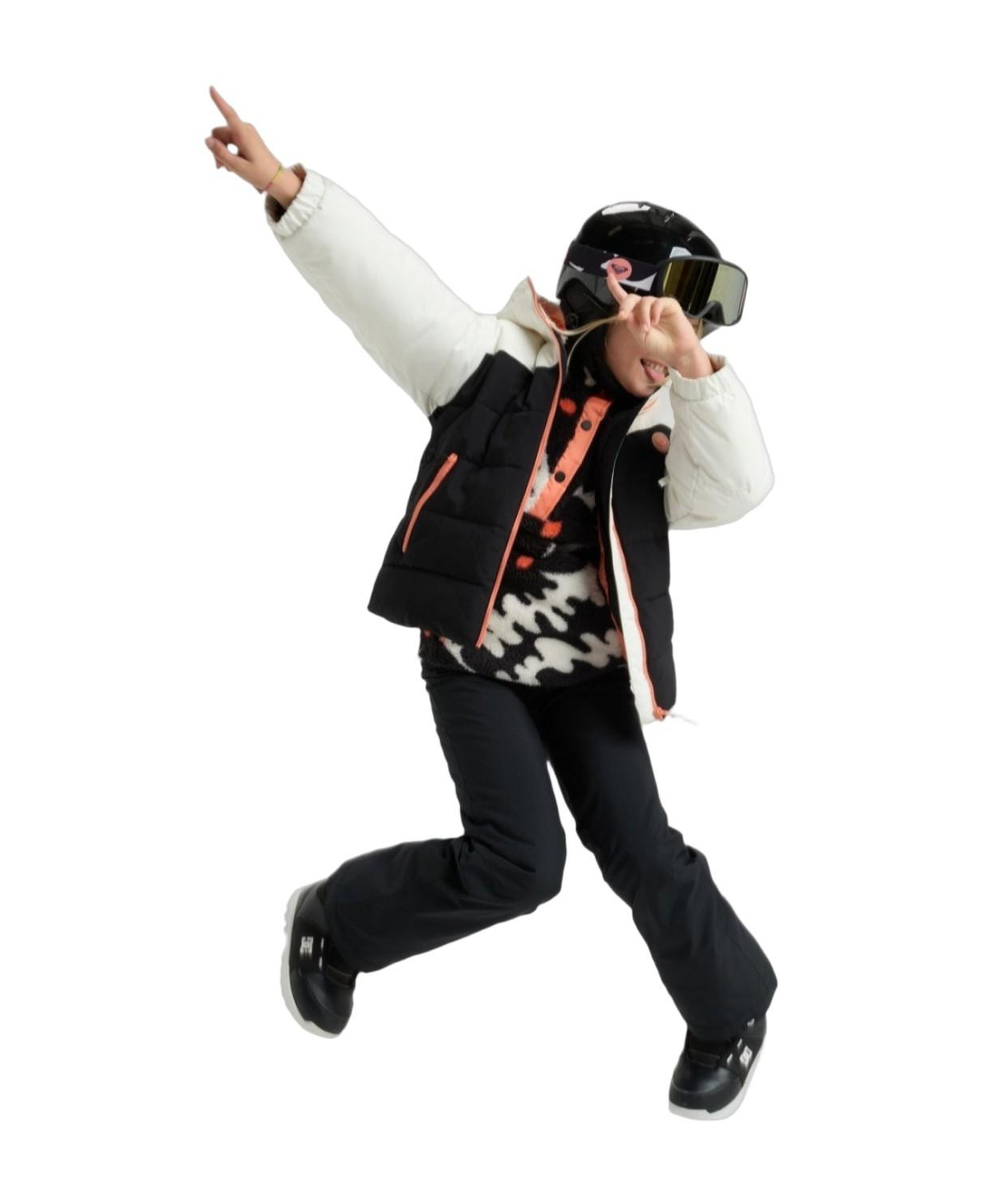 Roxy Snowyhill Puffy Kız Çocuk Beyaz Snowboard Ceketi