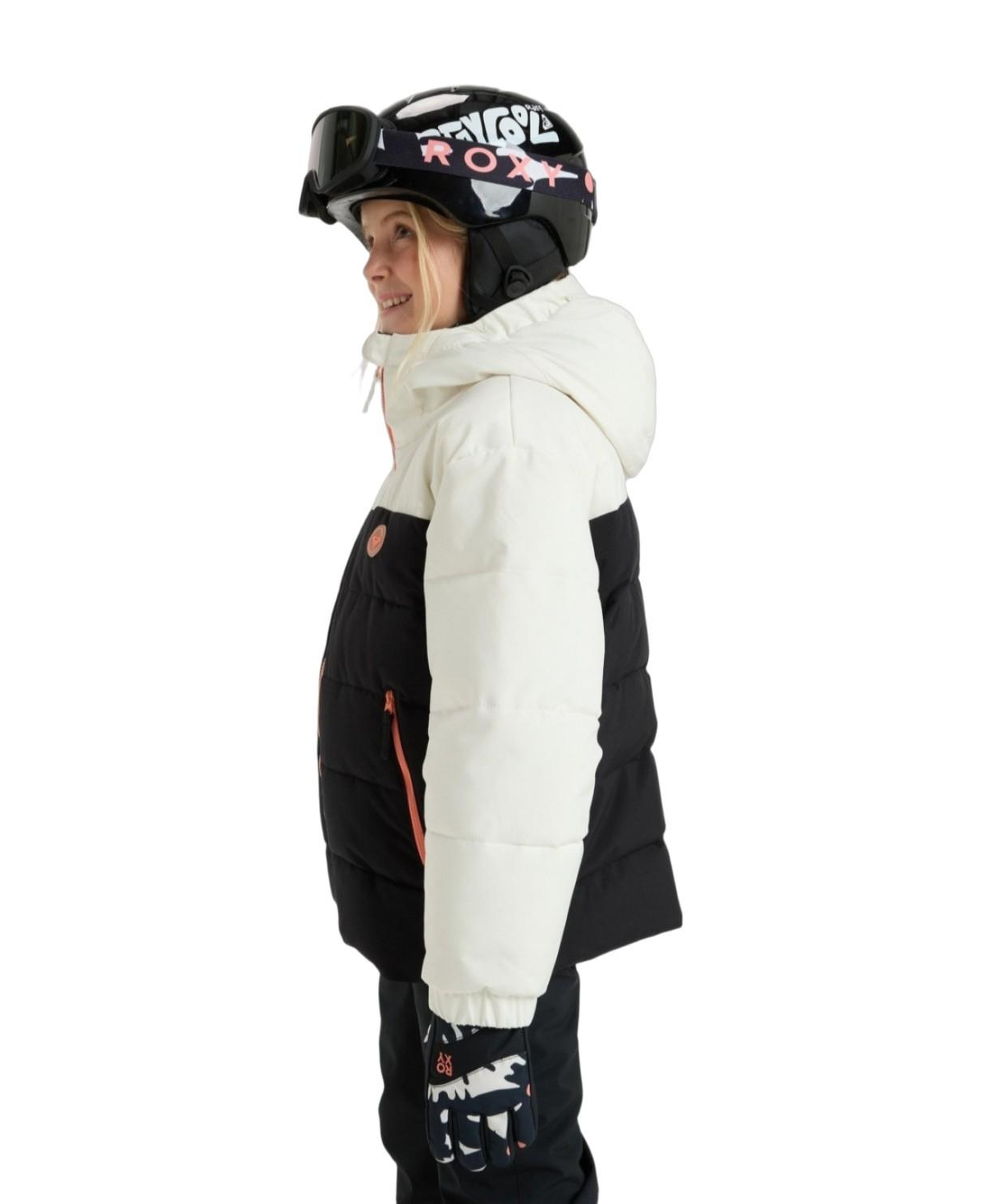 Roxy Snowyhill Puffy Kız Çocuk Beyaz Snowboard Ceketi