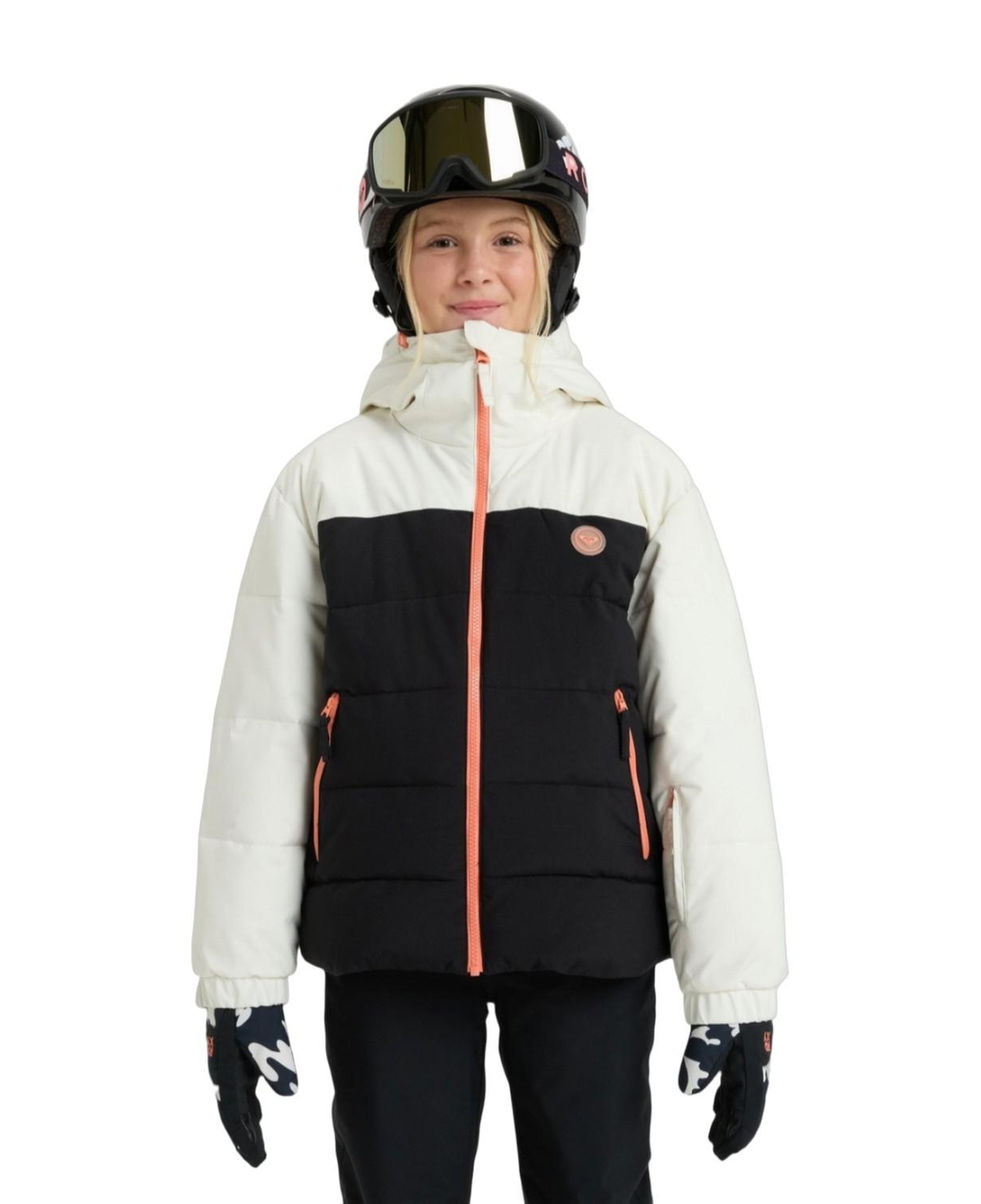 Roxy Snowyhill Puffy Kız Çocuk Beyaz Snowboard Ceketi