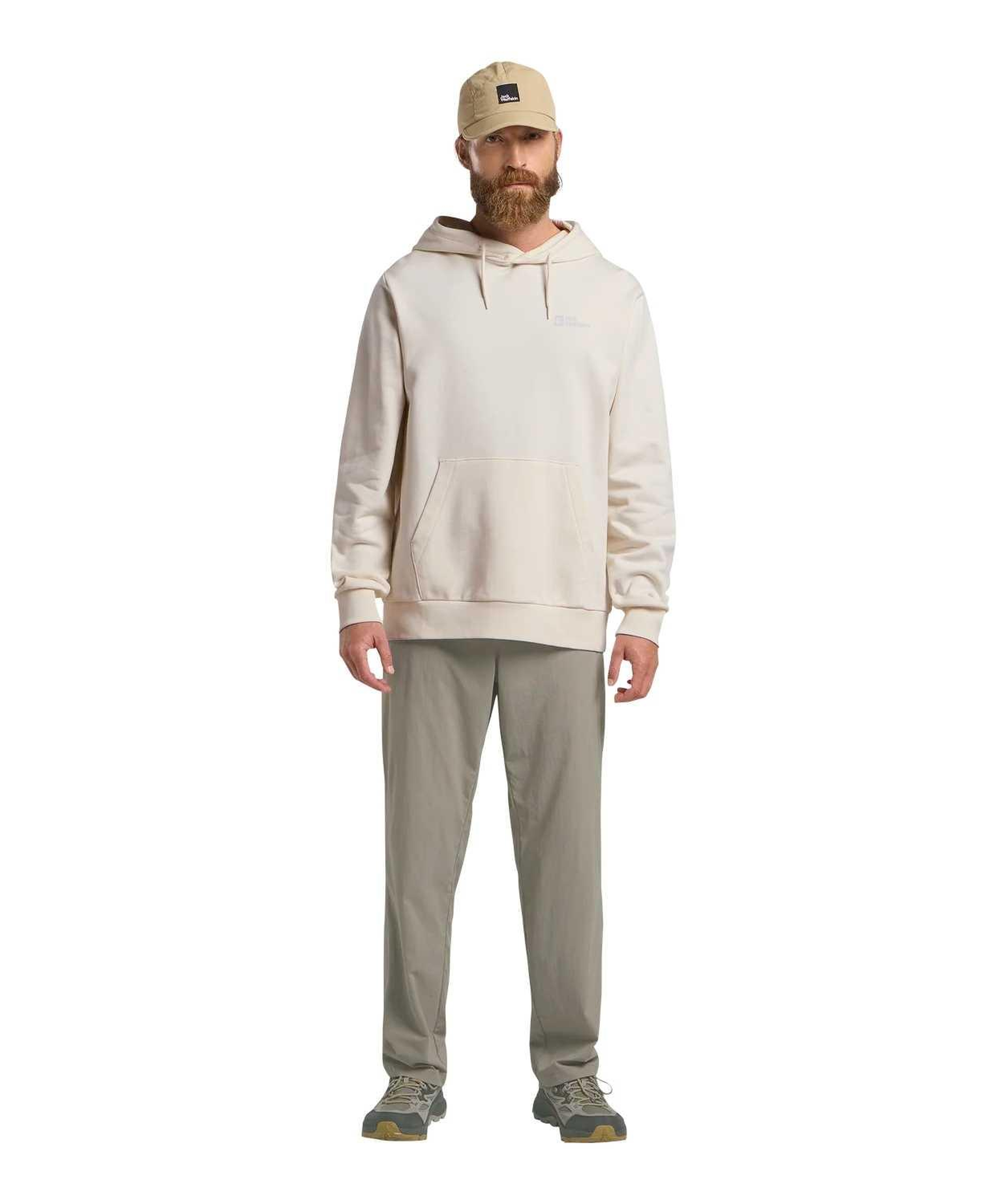 Jack Wolfskin Essential Hoodie Erkek Beyaz Sweat