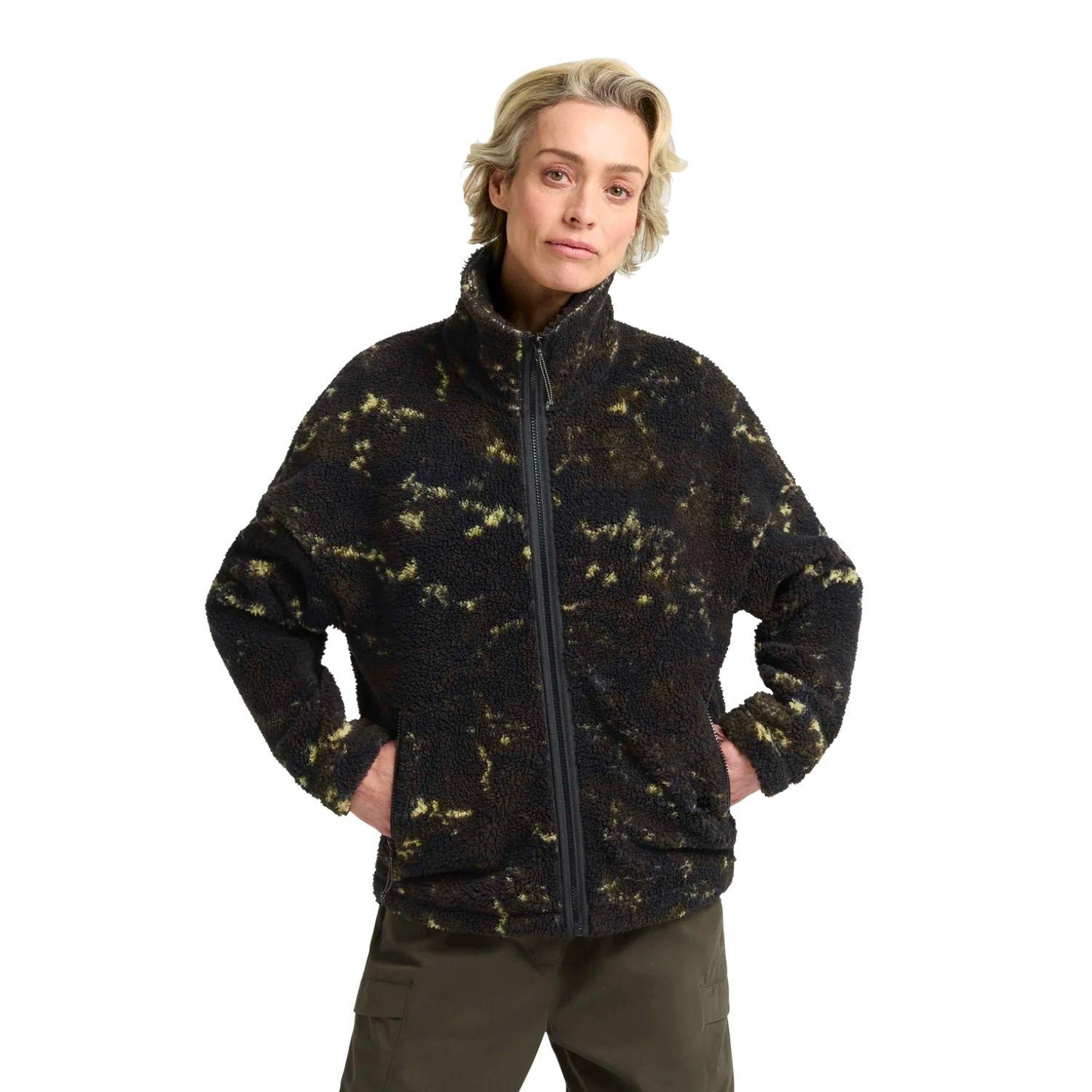 Jack Wolfskin Stone Lite Aop Kadın Siyah Outdoor Ceketi
