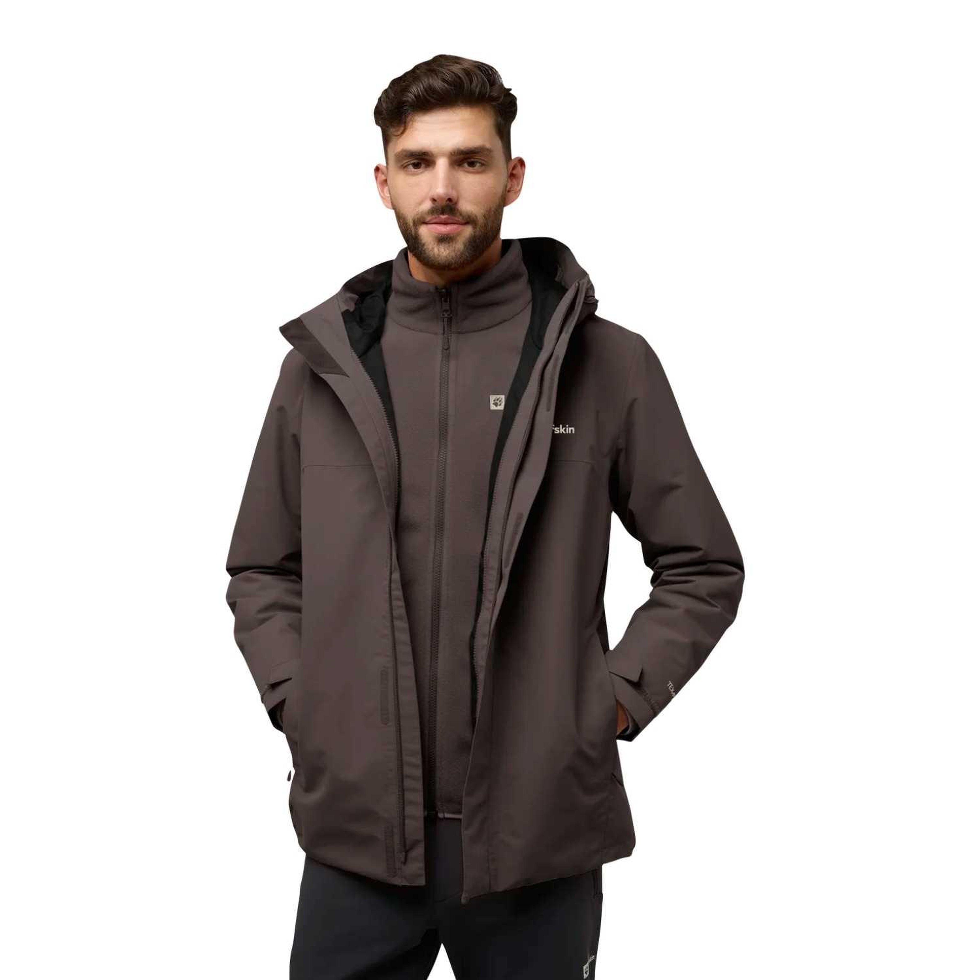Jack Wolfskin Altenberg 3in1 Erkek Kahverengi Outdoor Ceketi