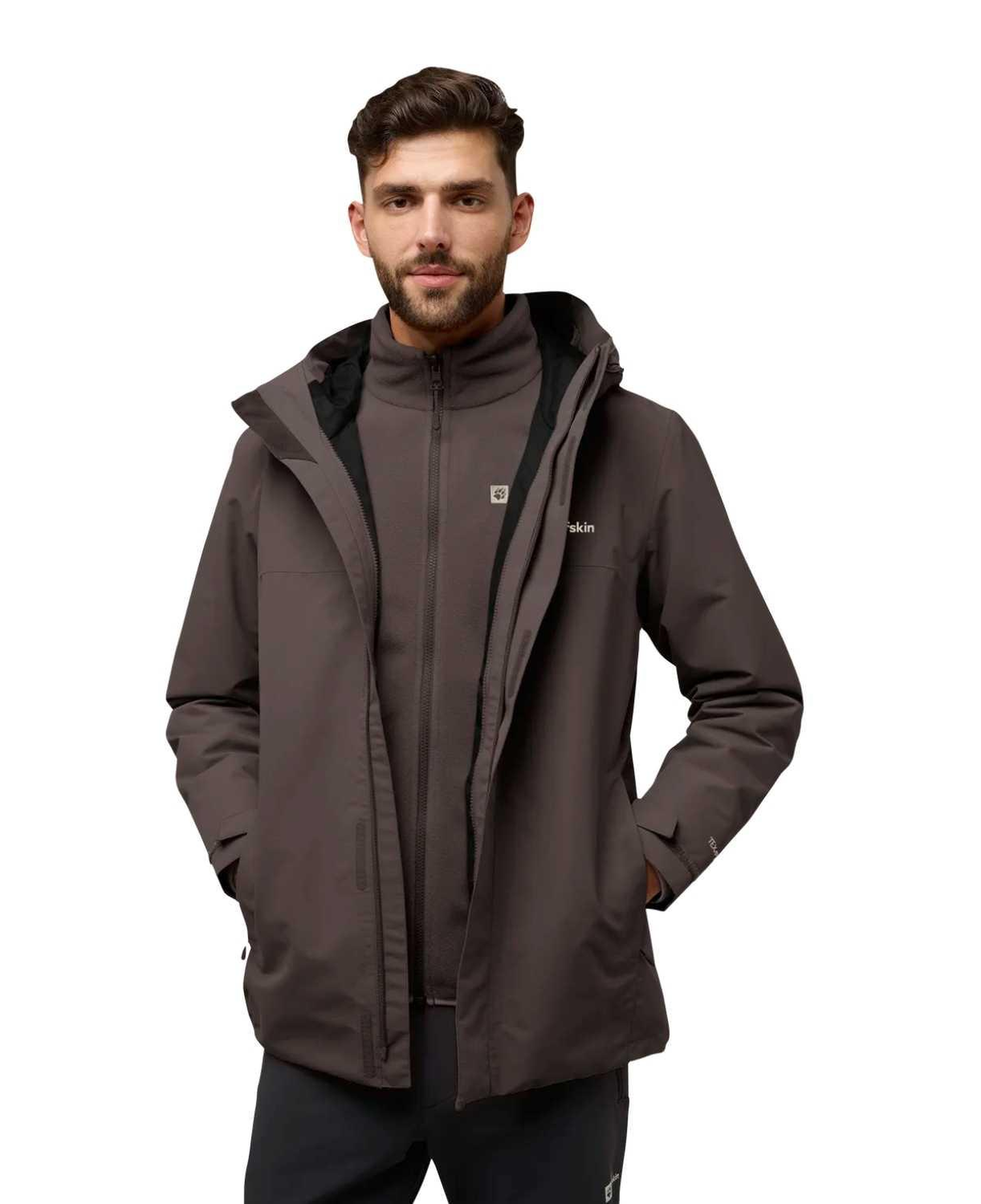Jack Wolfskin Altenberg 3in1 Erkek Kahverengi Outdoor Ceketi