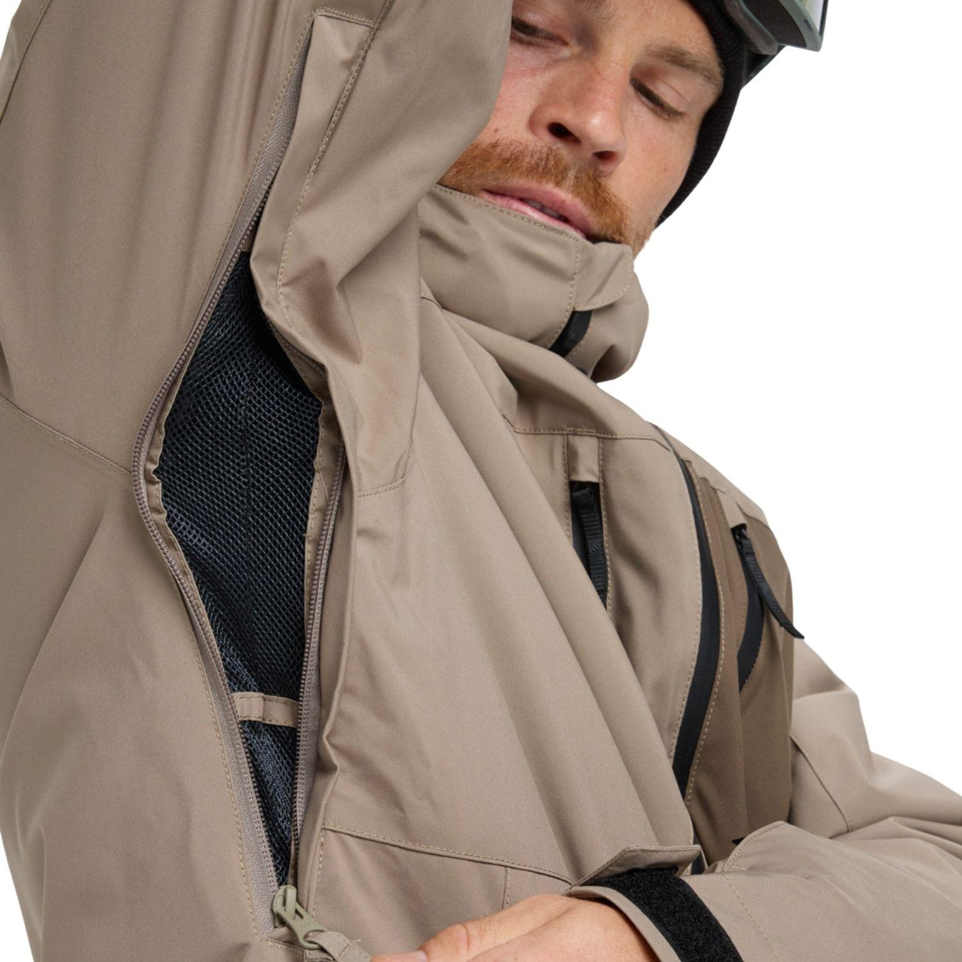 Quiksilver Sycamore Solid Erkek Bej Snowboard Ceketi