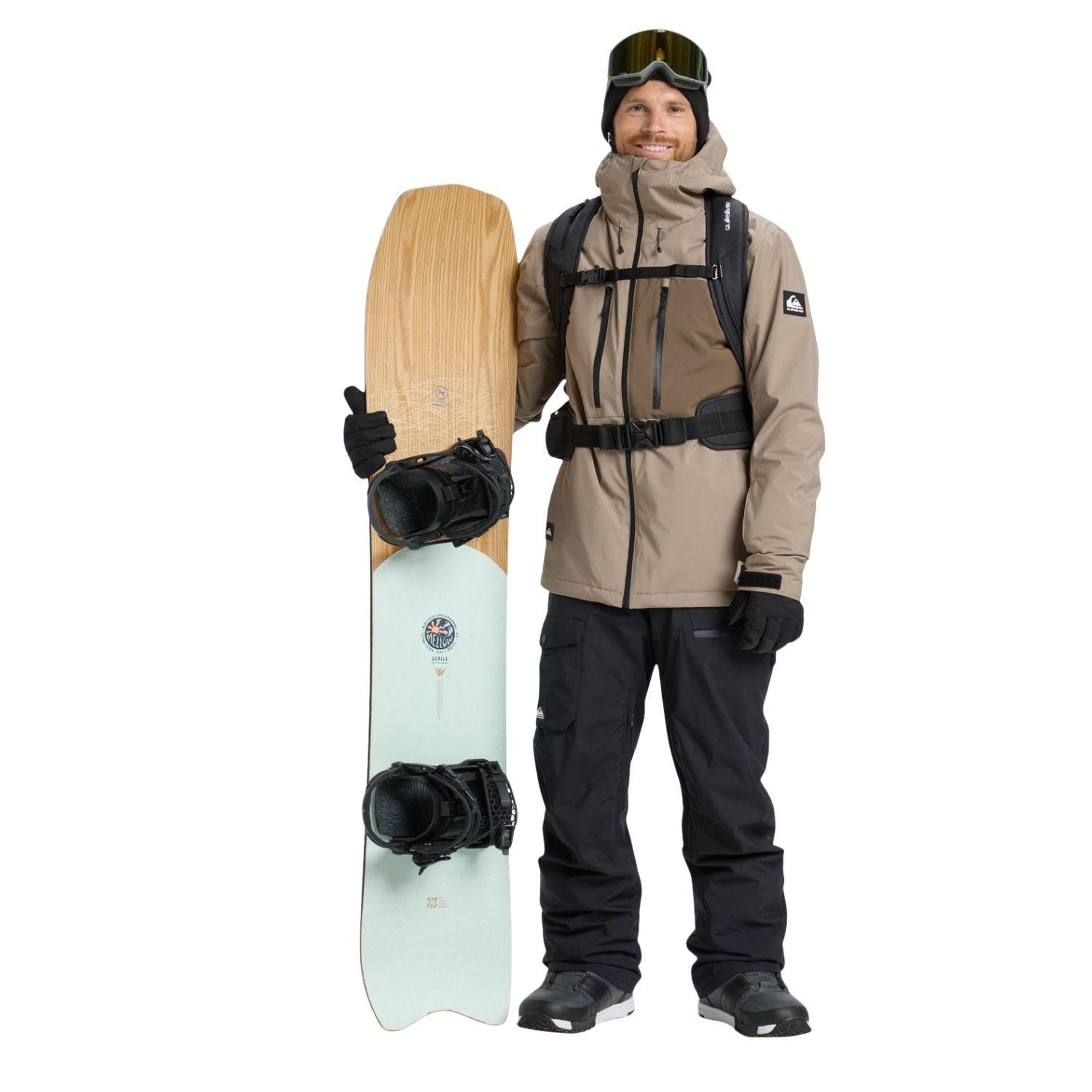 Quiksilver Sycamore Solid Erkek Bej Snowboard Ceketi