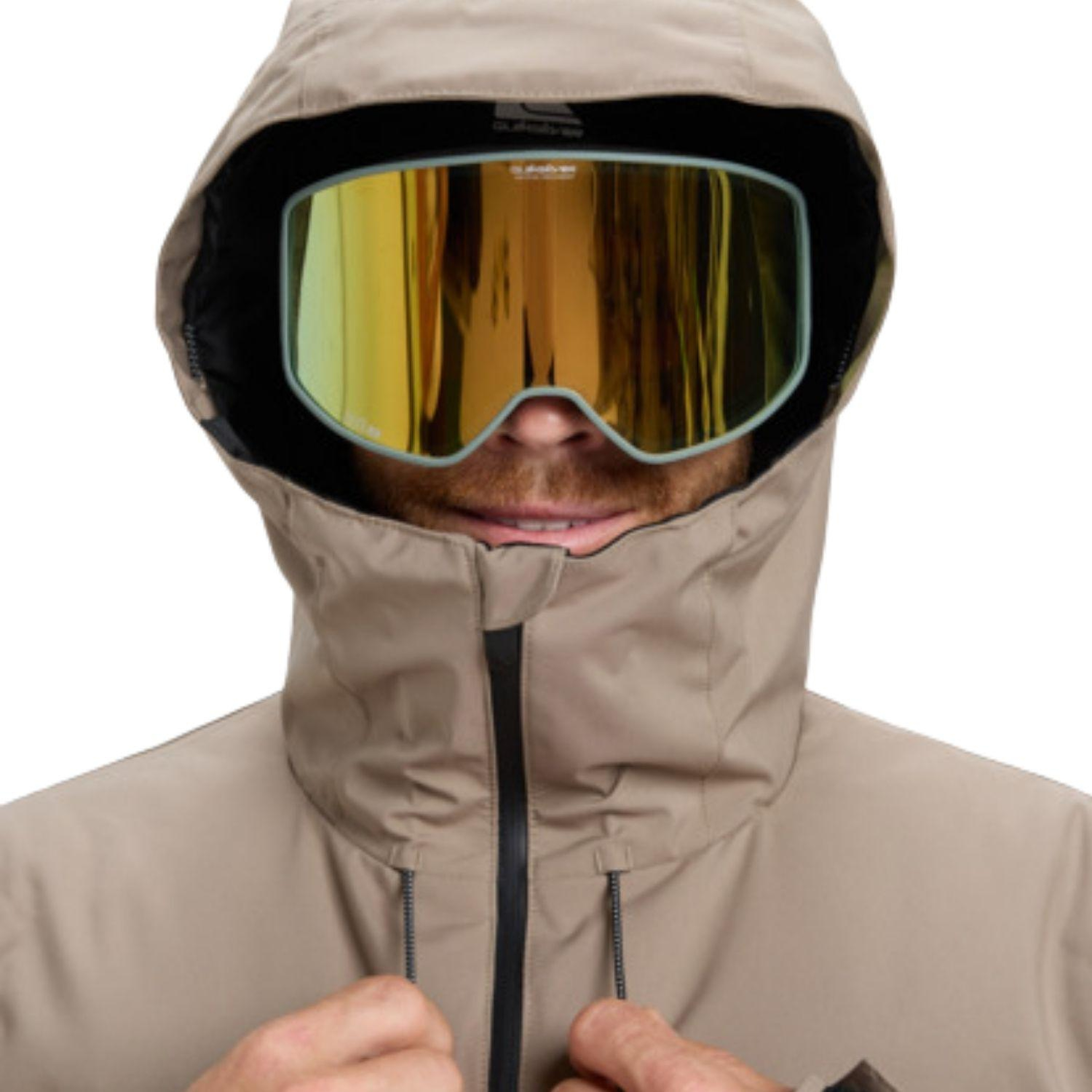 Quiksilver Sycamore Solid Erkek Bej Snowboard Ceketi