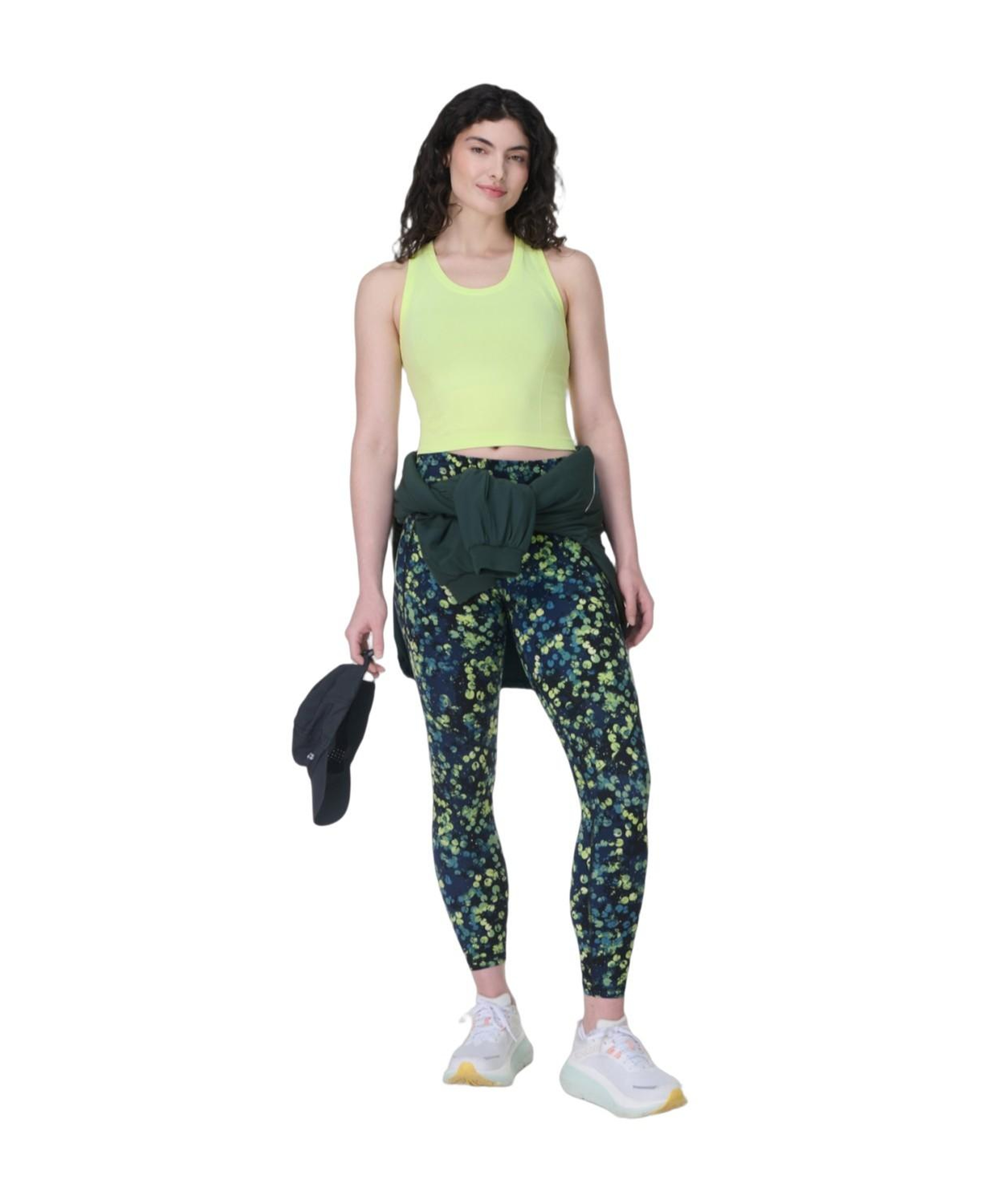 Sweaty Betty Athlete Crop Seamless Workout Kadın Yeşil Tank Top