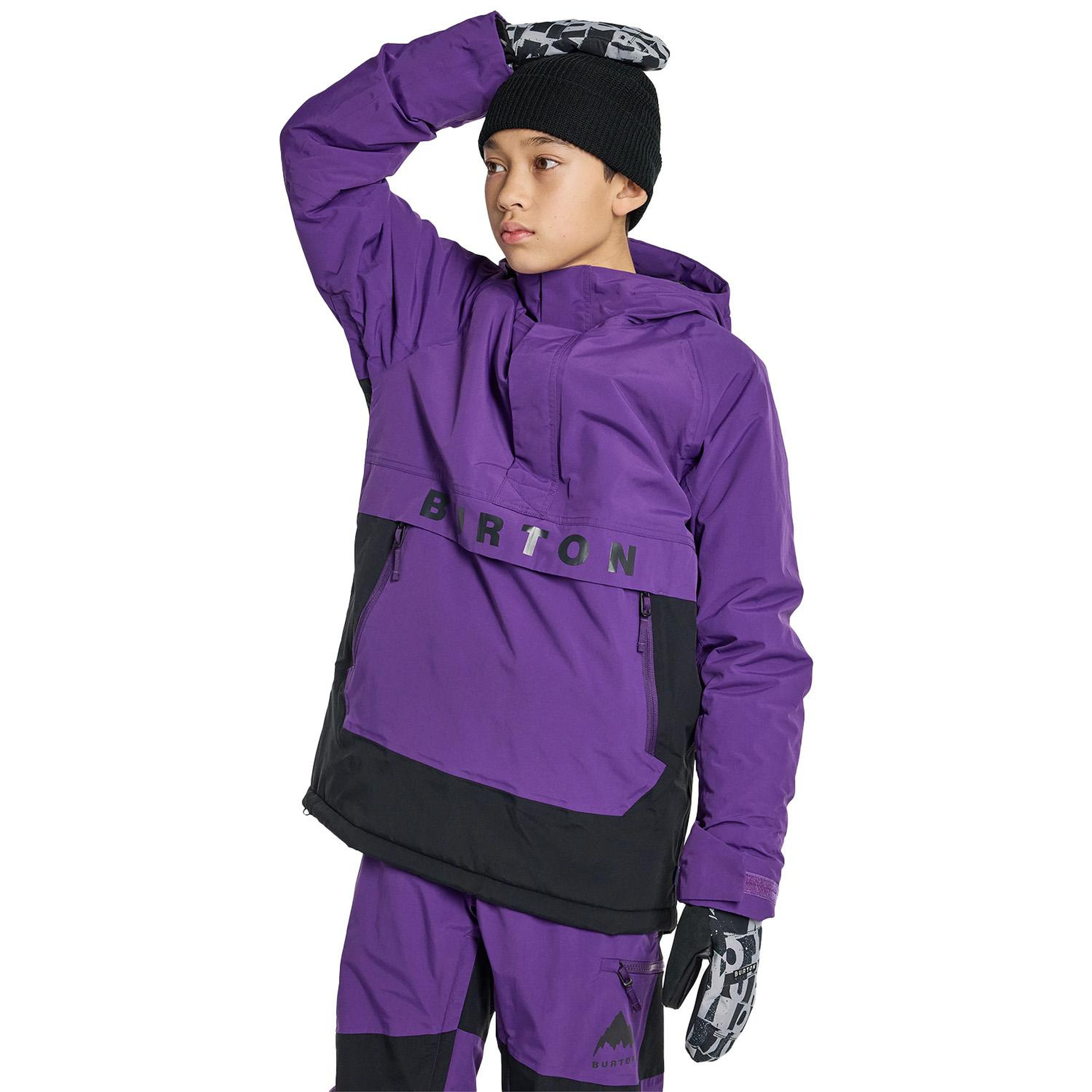 Burton Frostner 2L Anorak Unisex Çocuk Mor Snowboard Ceketi