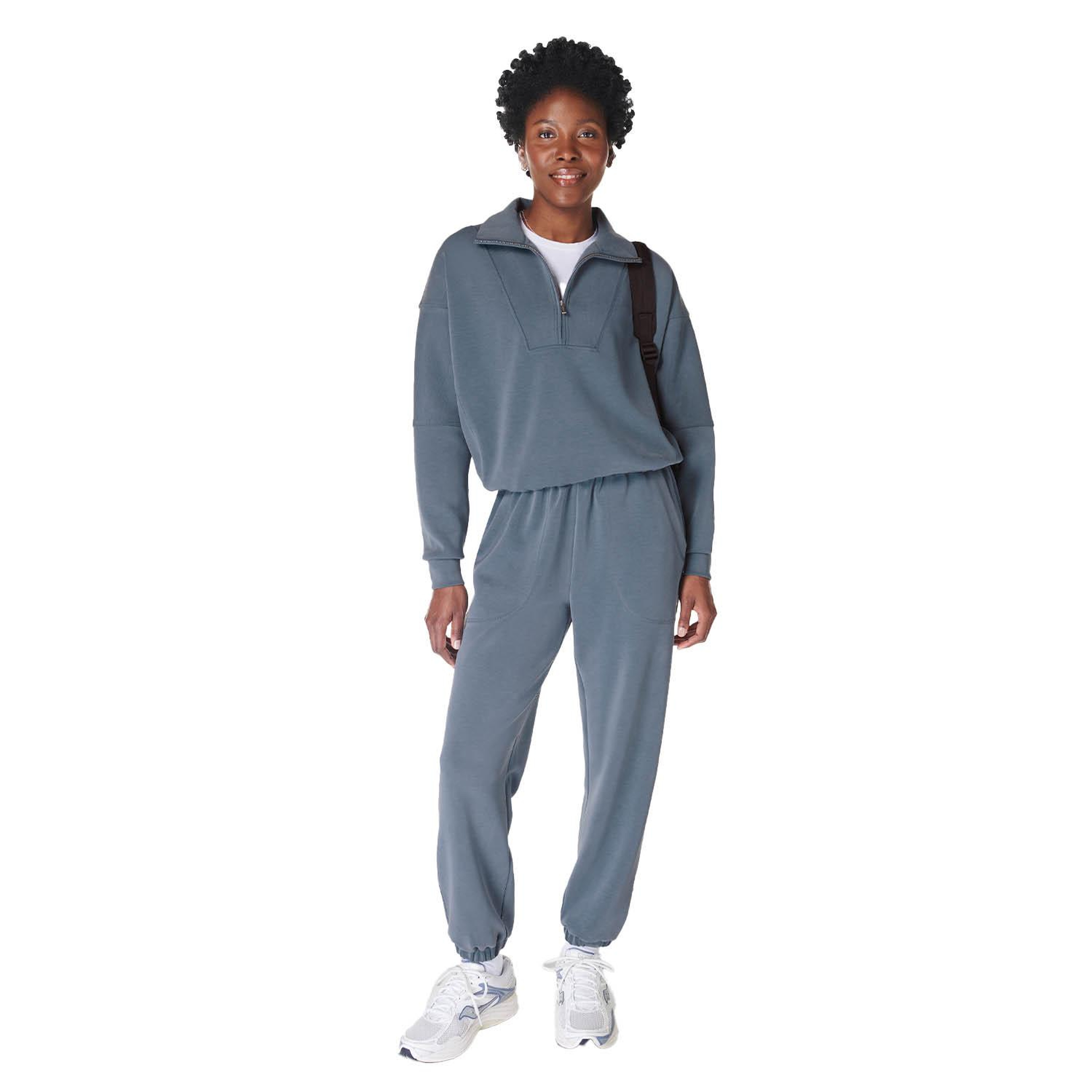Sweaty Betty Sand Wash Funnel Neck Half Zip Kadın Sweatshirt