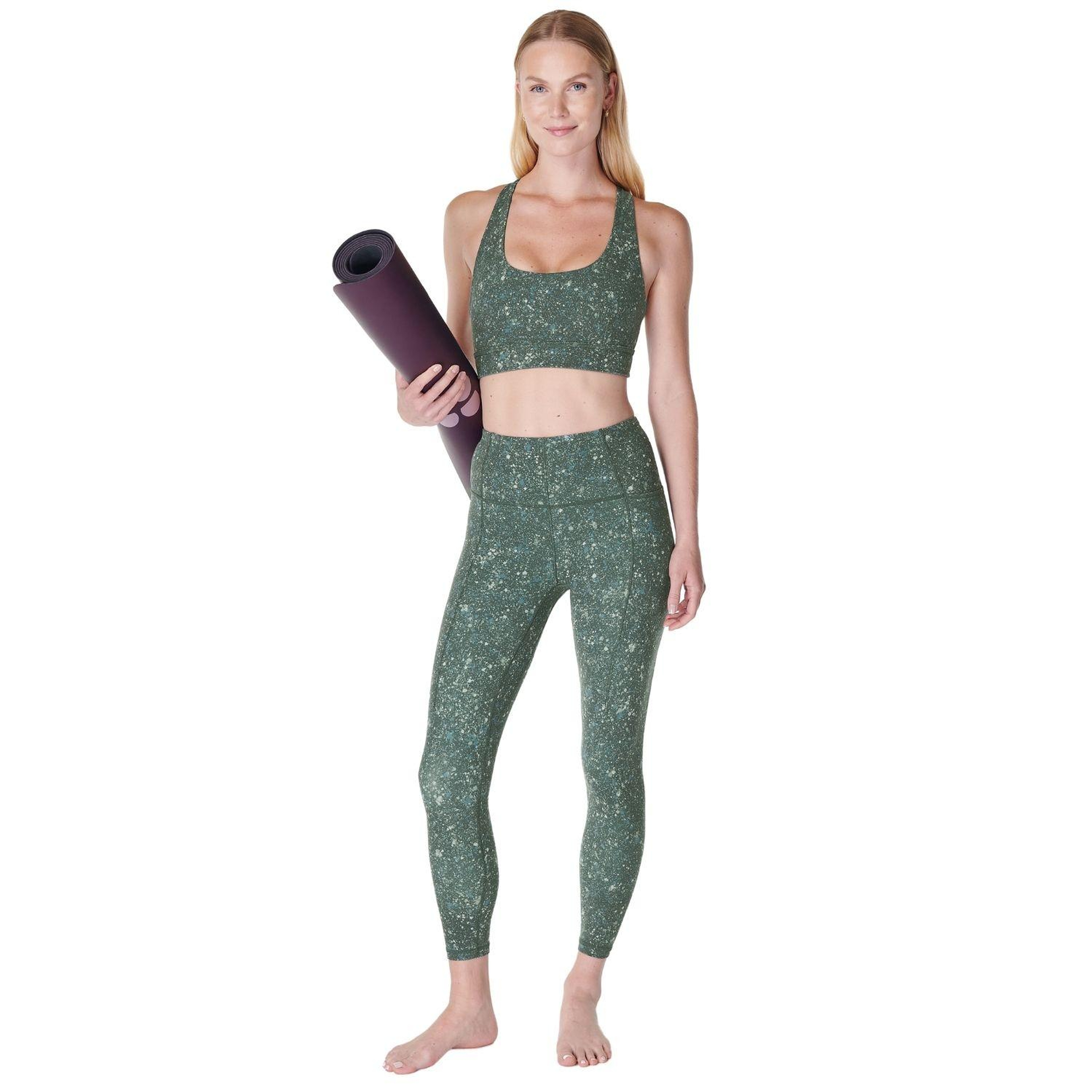 Sweaty Betty Super Soft 78 Yoga Leggings Kadın Yeşil Yoga Tayt
