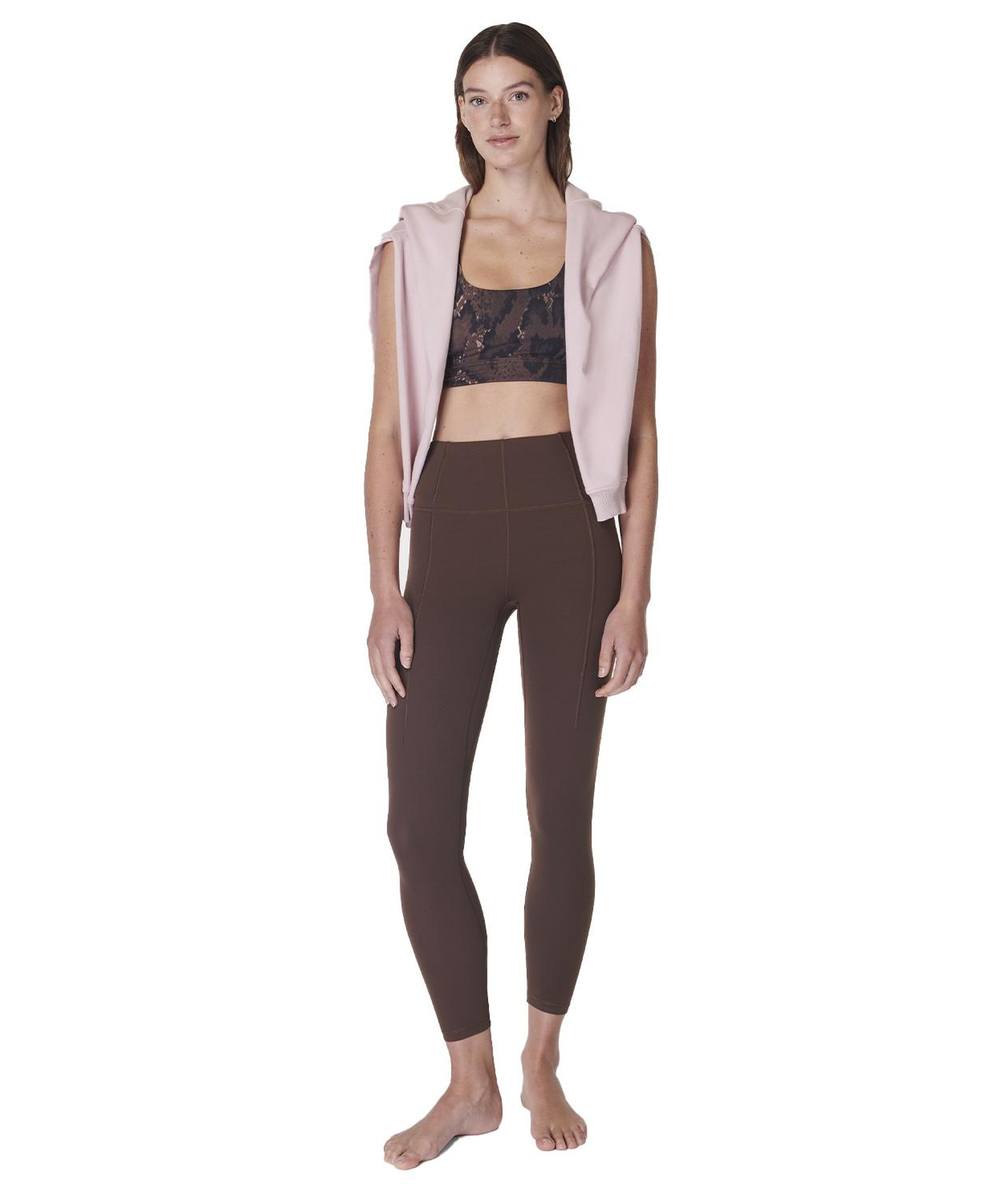 Sweaty Betty Super Soft 78 Yoga Leggings Kadın Kahverengi Yoga Tayt