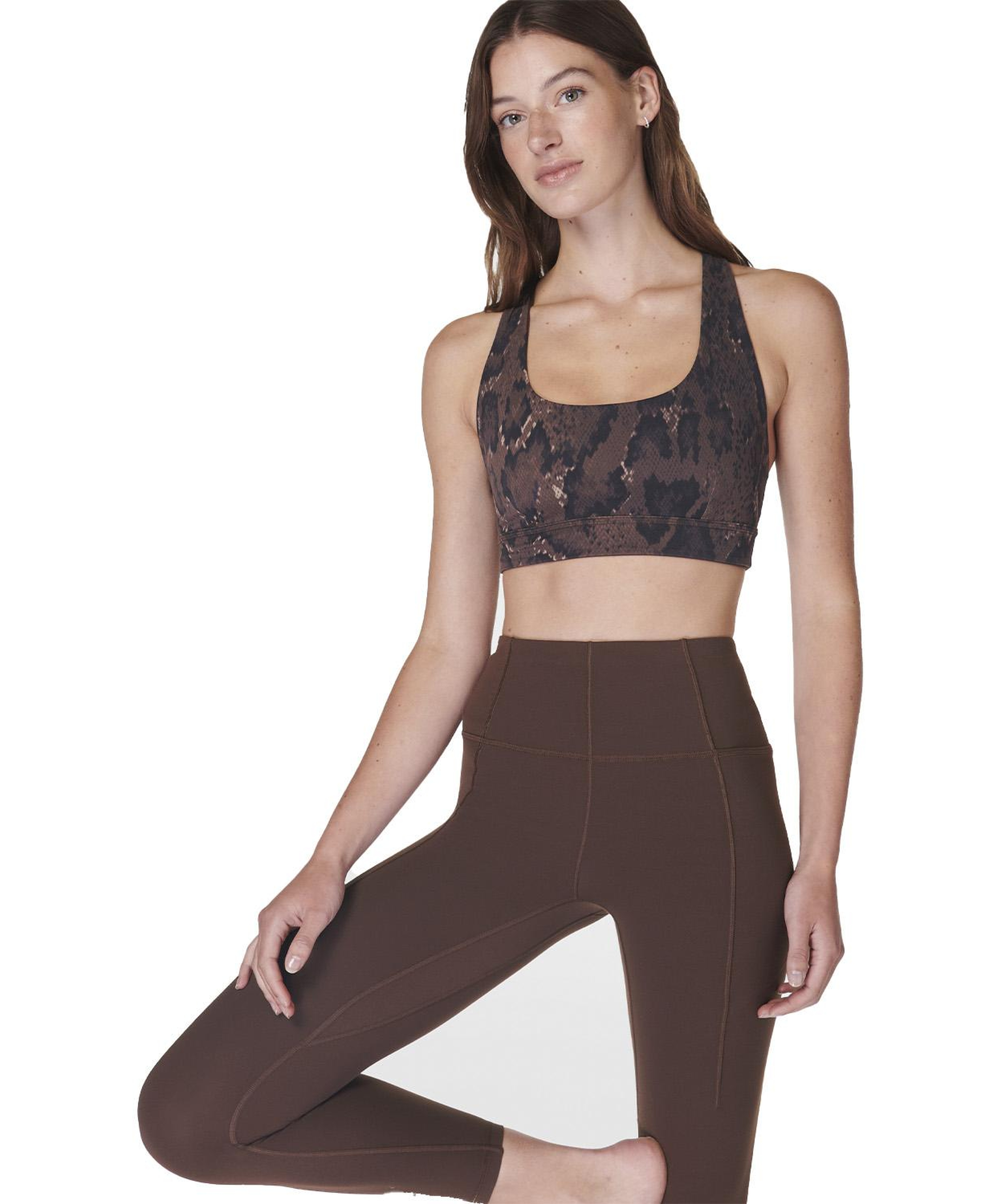 Sweaty Betty Super Soft 78 Yoga Leggings Kadın Kahverengi Yoga Tayt
