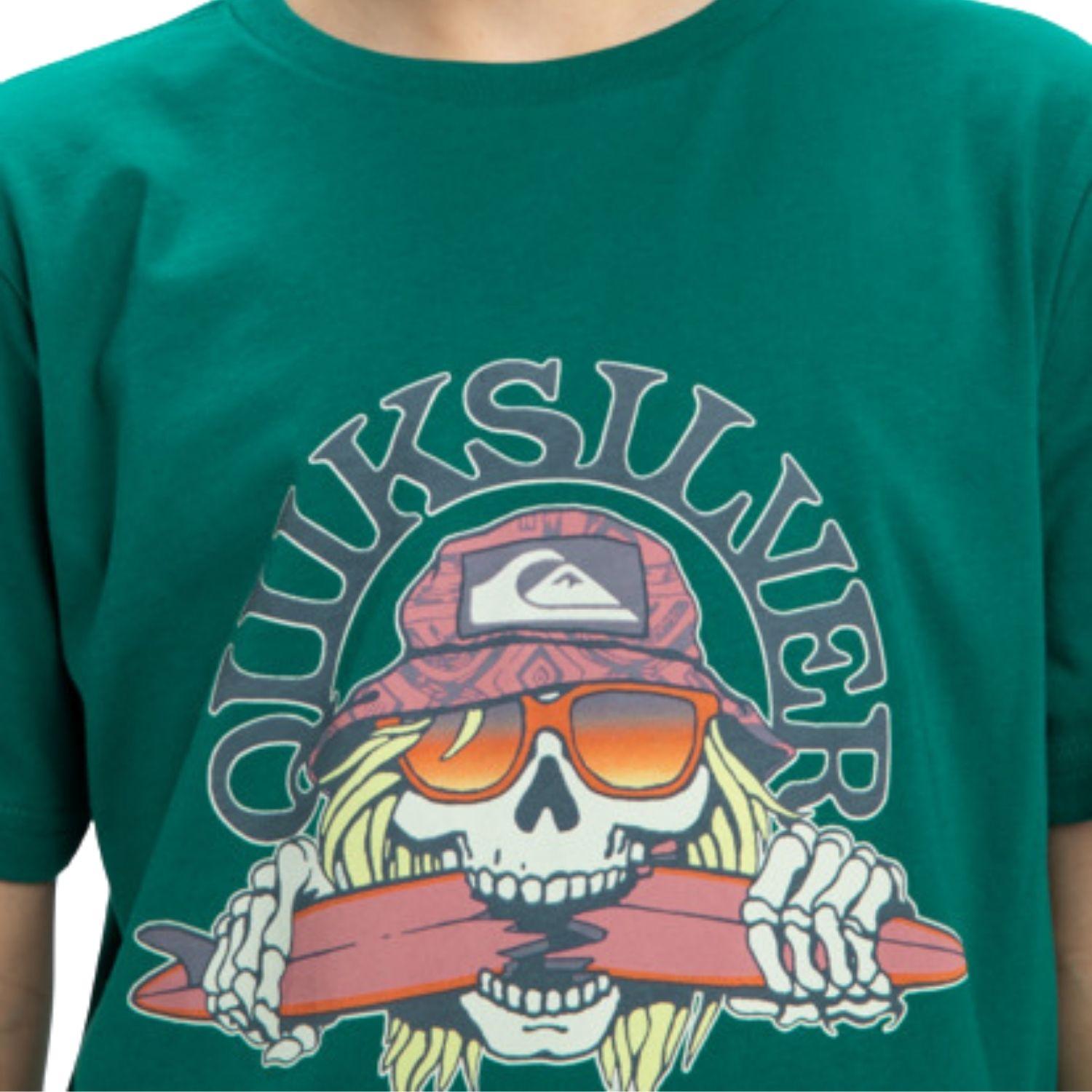 Quiksilver Ev Skull Feast Erkek Çocuk Yeşil Tişört
