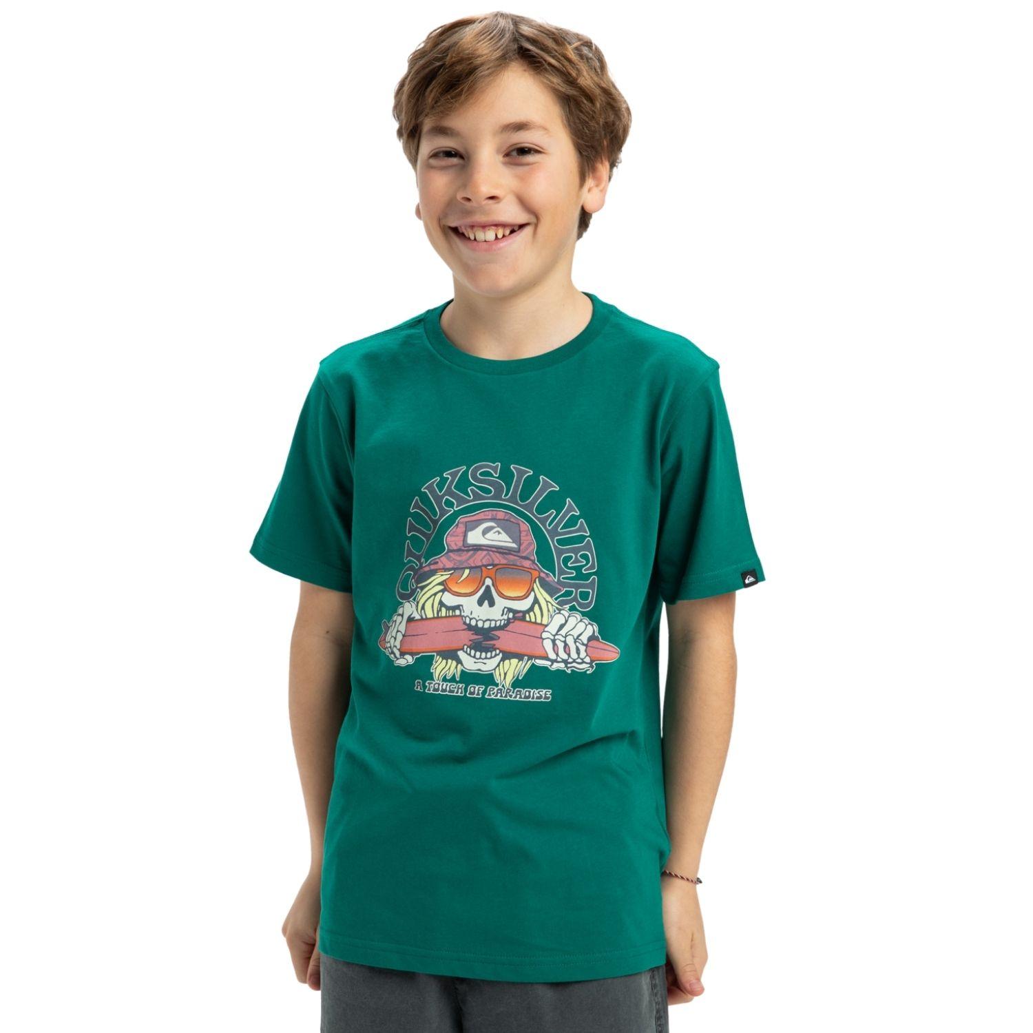 Quiksilver Ev Skull Feast Erkek Çocuk Yeşil Tişört
