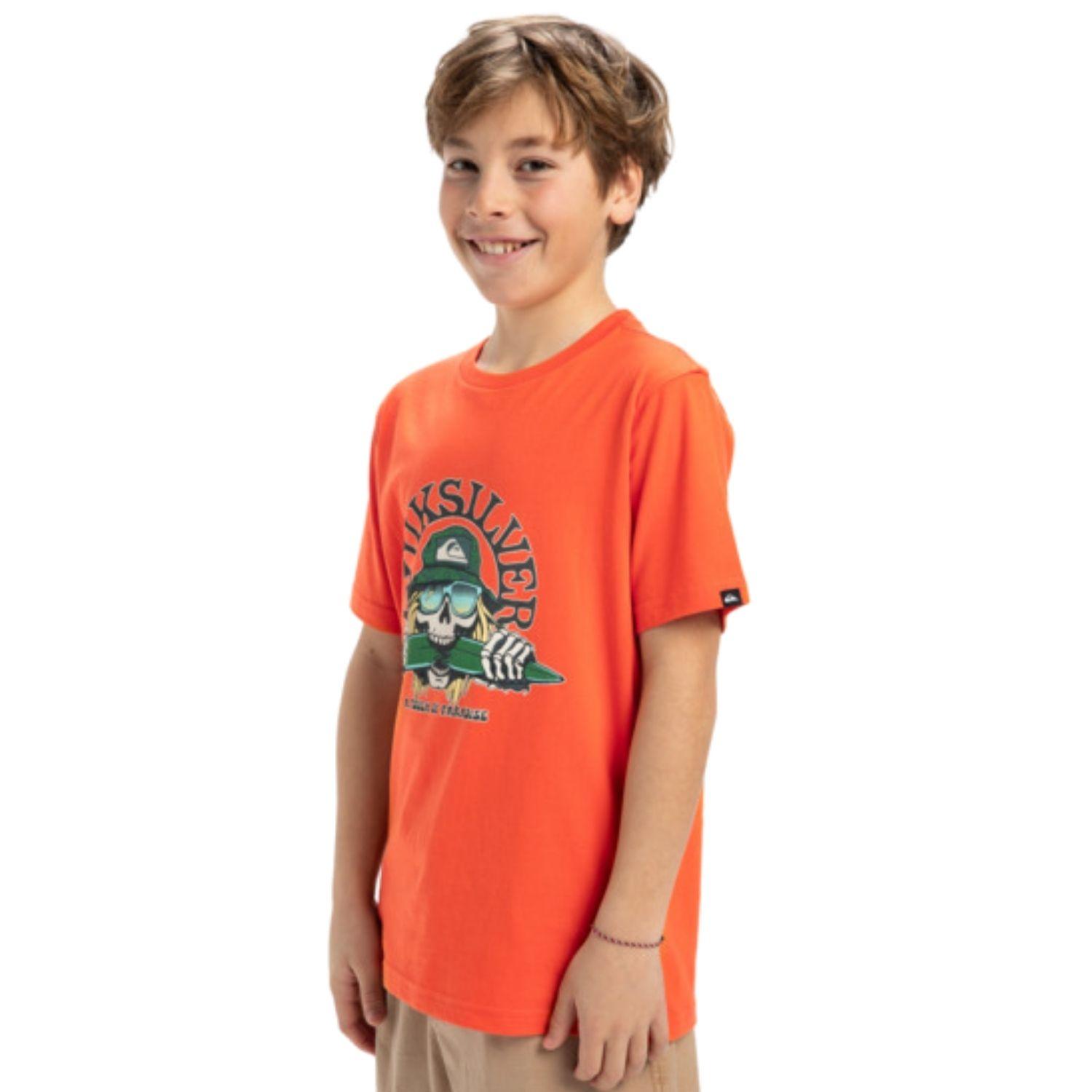 Quiksilver Ev Skull Feast Erkek Çocuk Turuncu Tişört