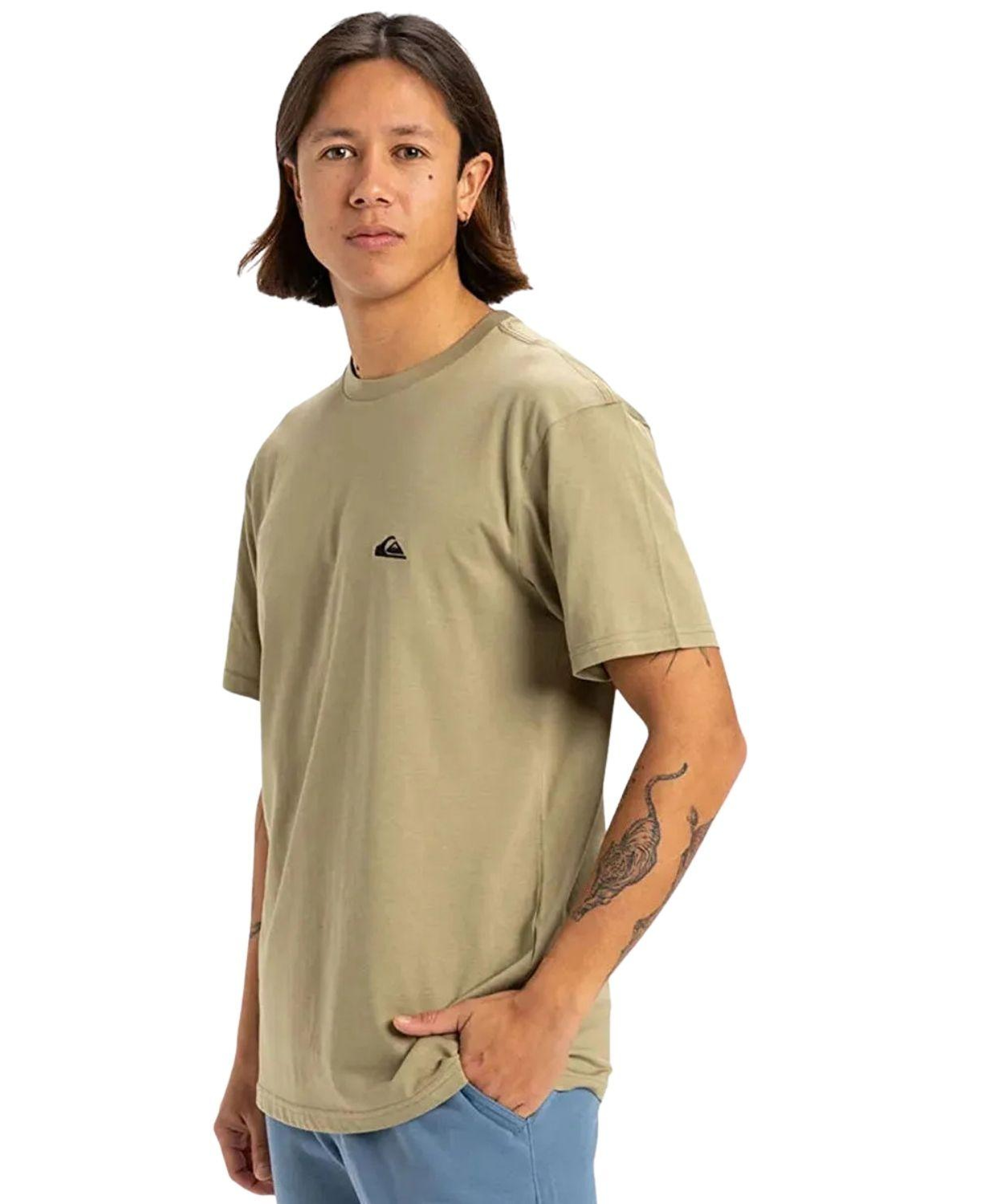 Quiksilver Basicscreenssym Erkek Yeşil Tişört