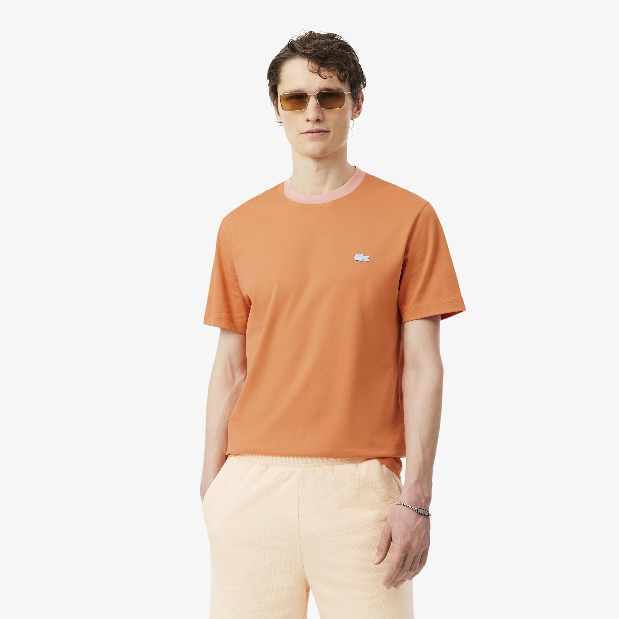 Erkek Classic Fit Bisiklet Yaka Turuncu T-Shirt
