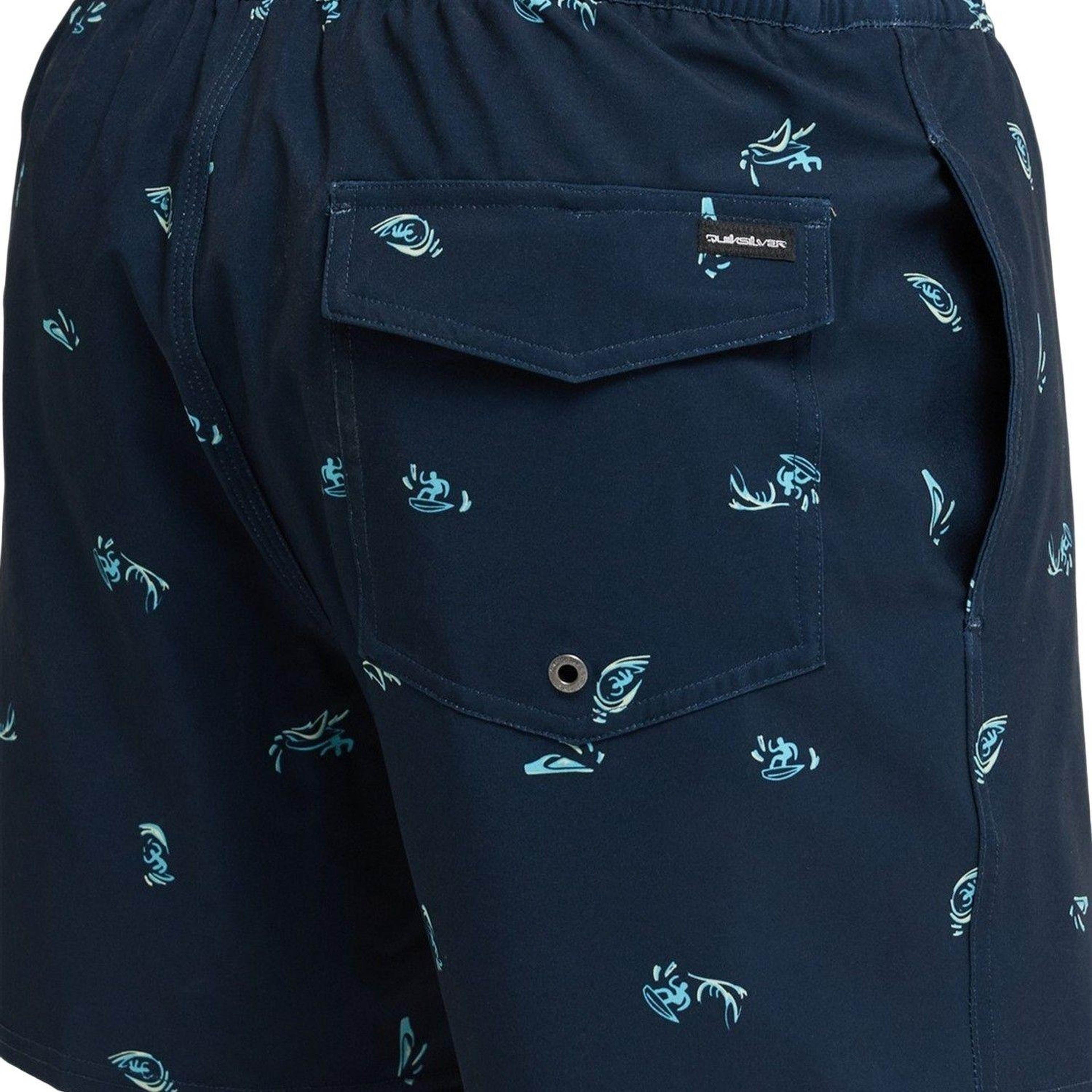 Quiksilver Stretch Printed Erkek Mavi Volley Short