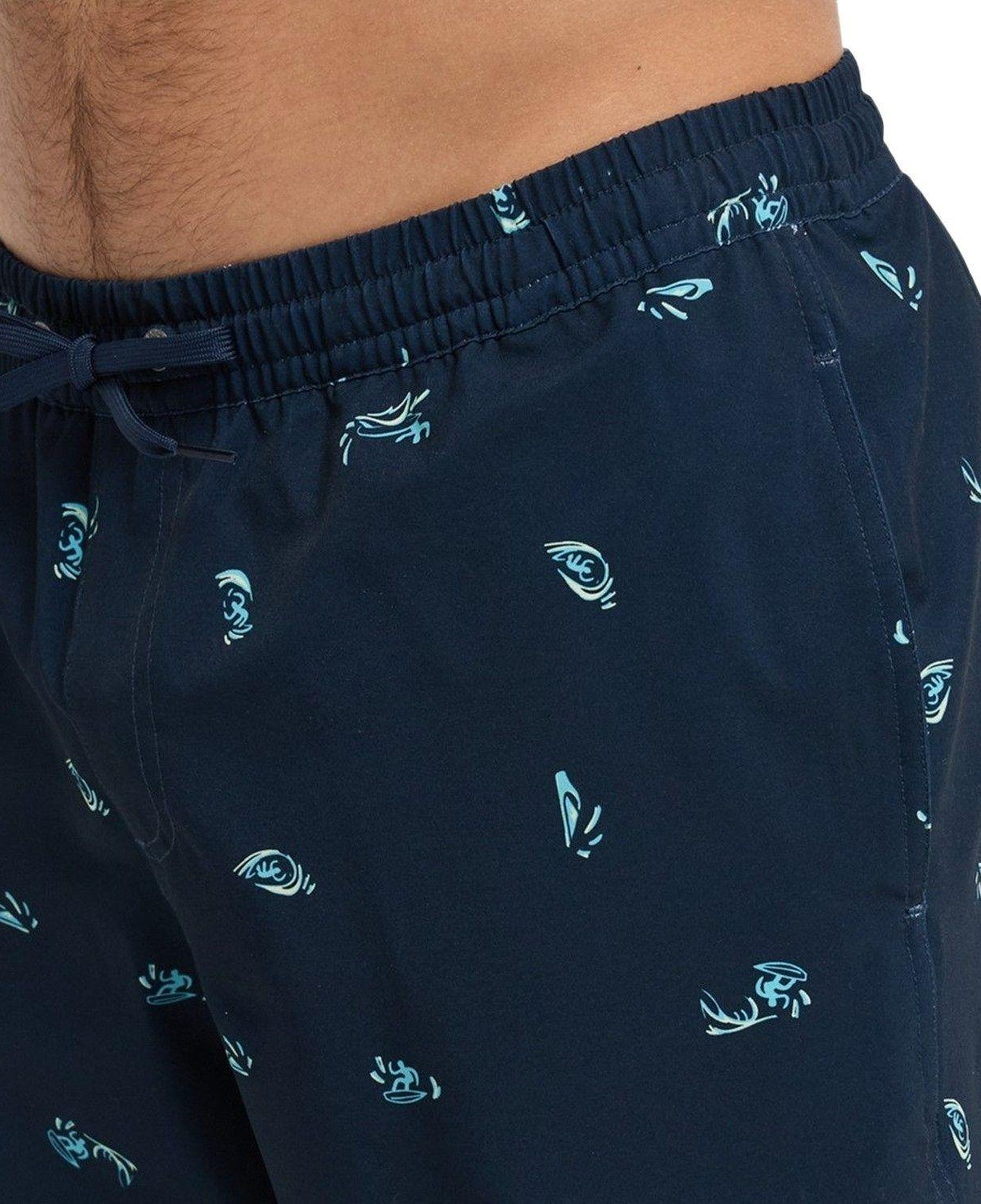 Quiksilver Stretch Printed Erkek Mavi Volley Short