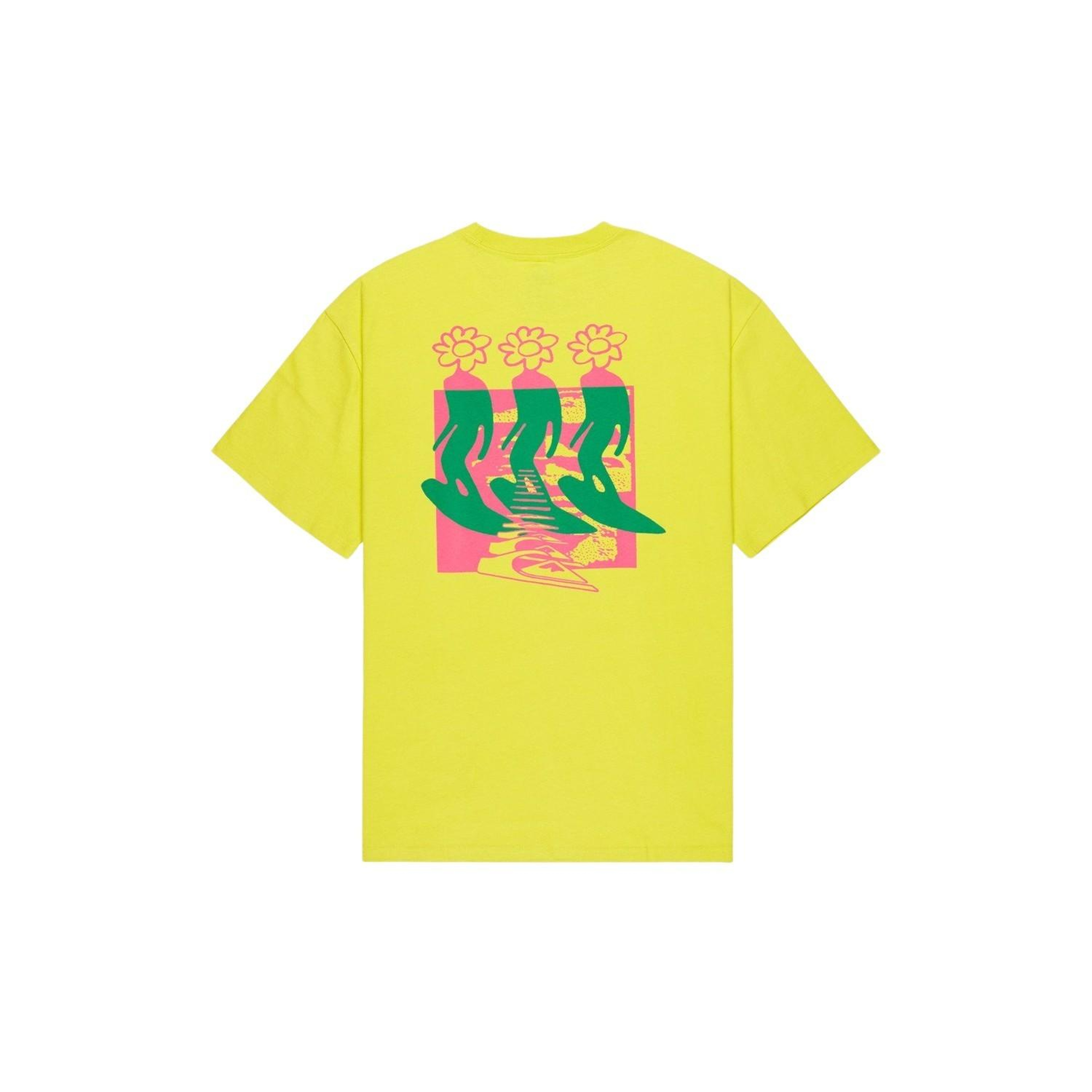 Quiksilver Flowers Surfing Erkek Sarı Tişört