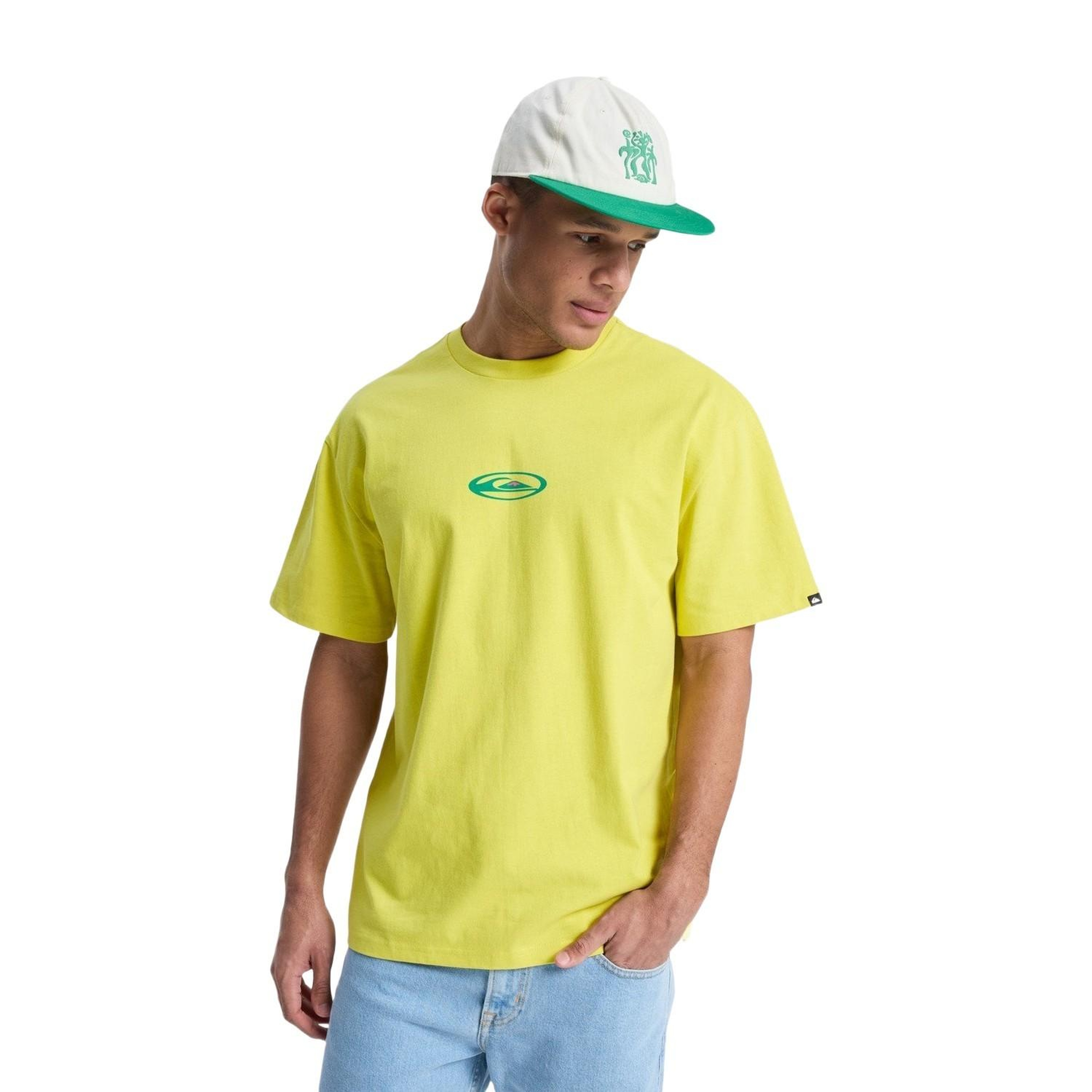 Quiksilver Flowers Surfing Erkek Sarı Tişört