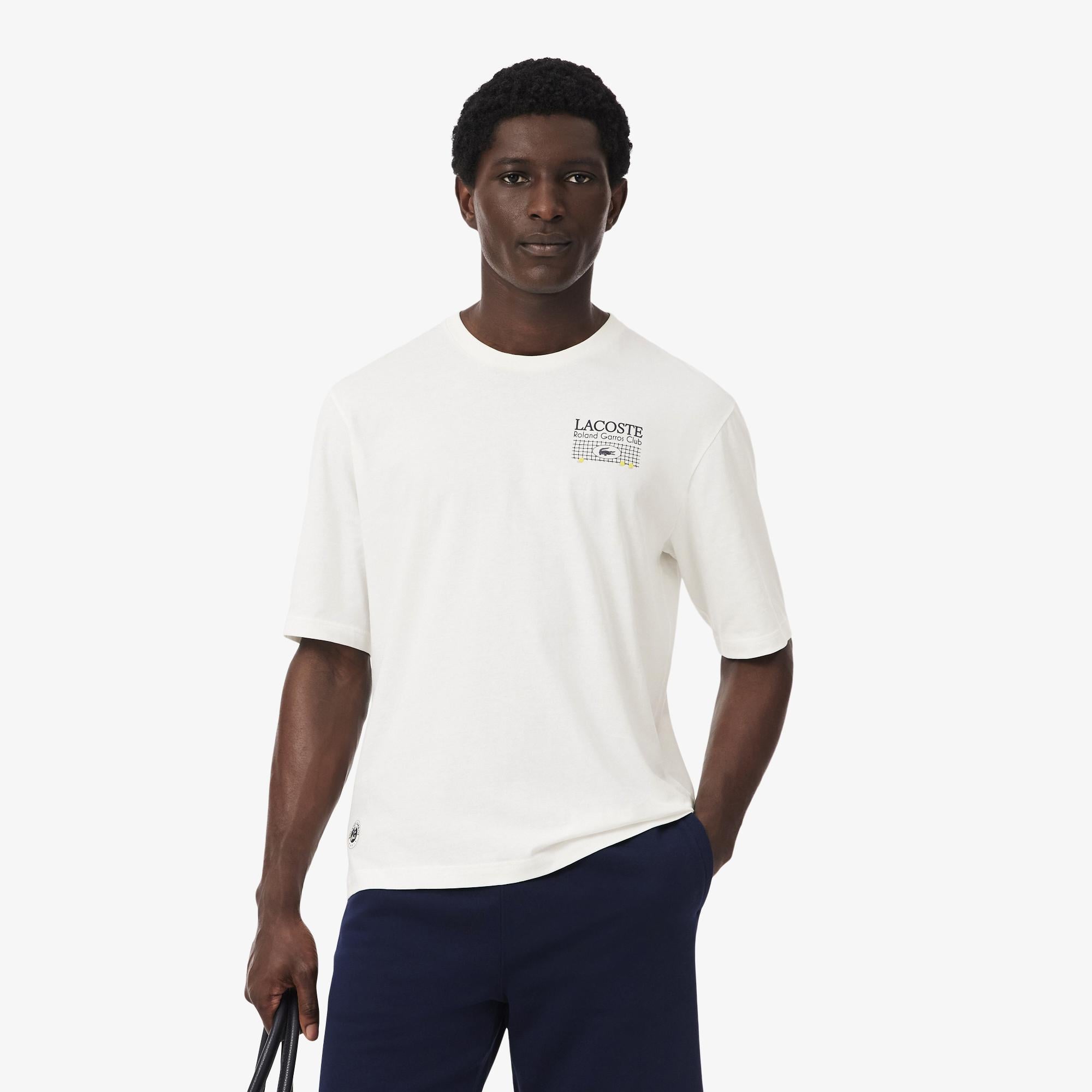 Erkek Relaxed Fit Baskılı Beyaz T-Shirt