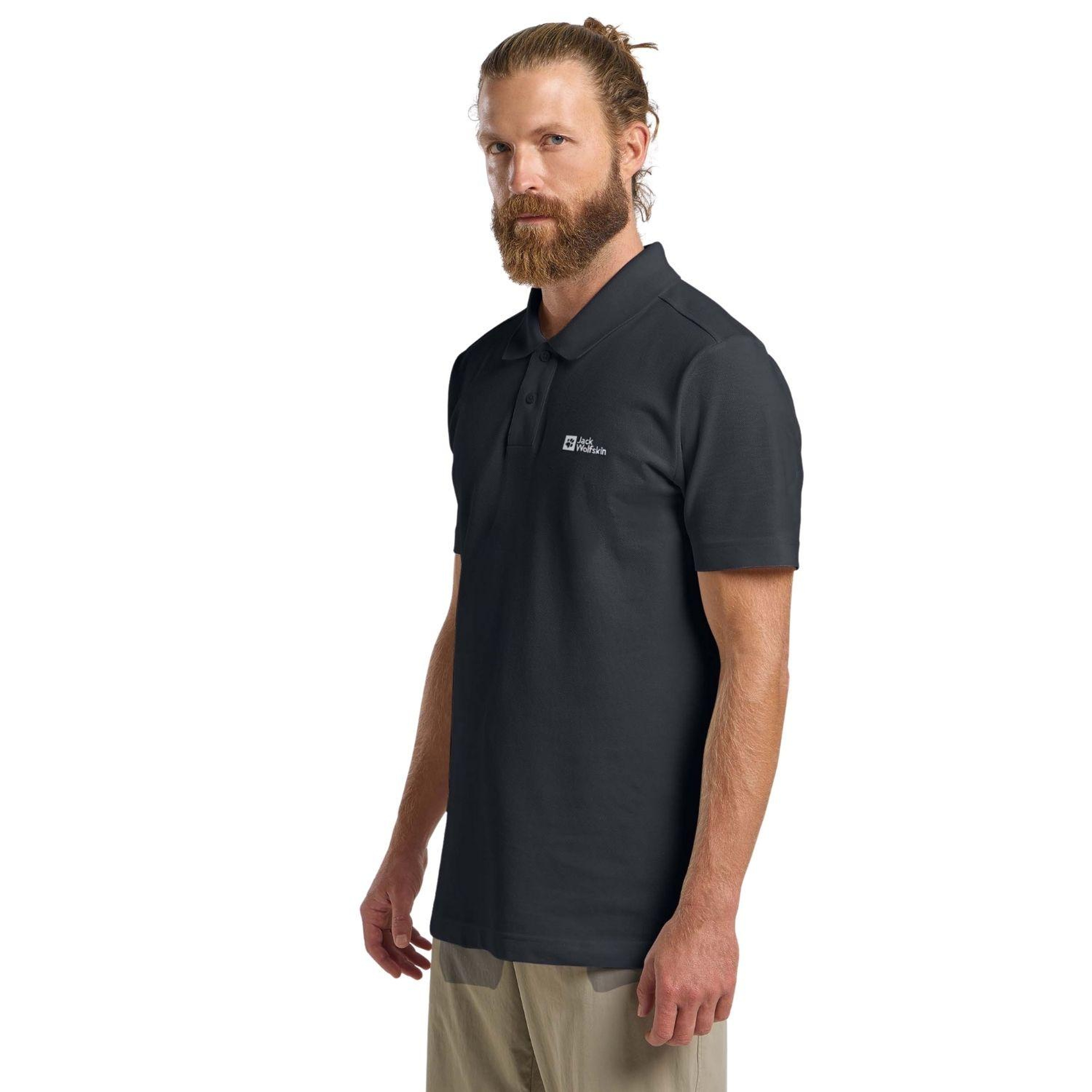 Jack Wolfskin Essential Polo Erkek Mavi Polo Tişört