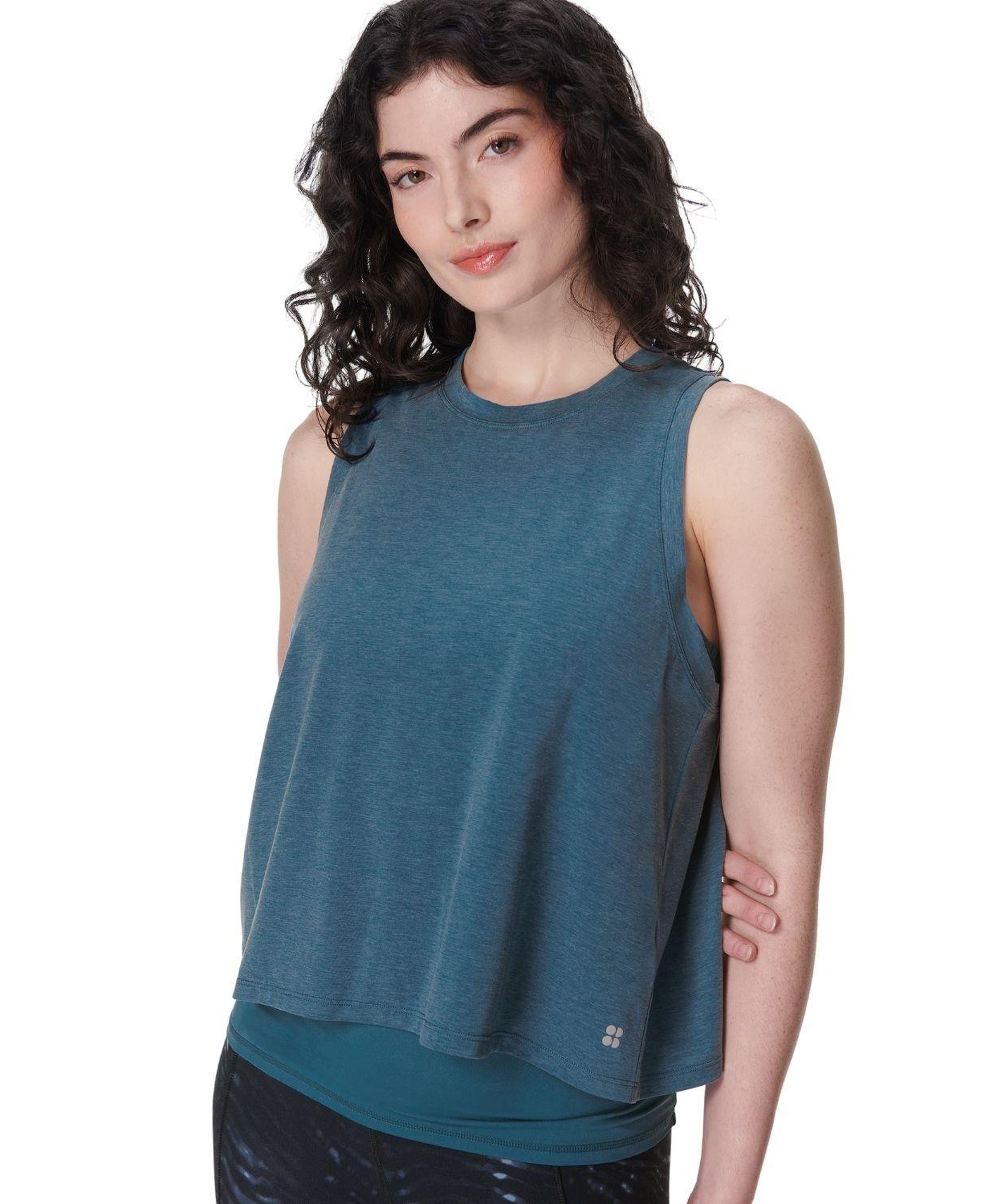 Sweaty Betty Soft Flow Double Up Bra Tank Kadın Mavi Fitness Bra
