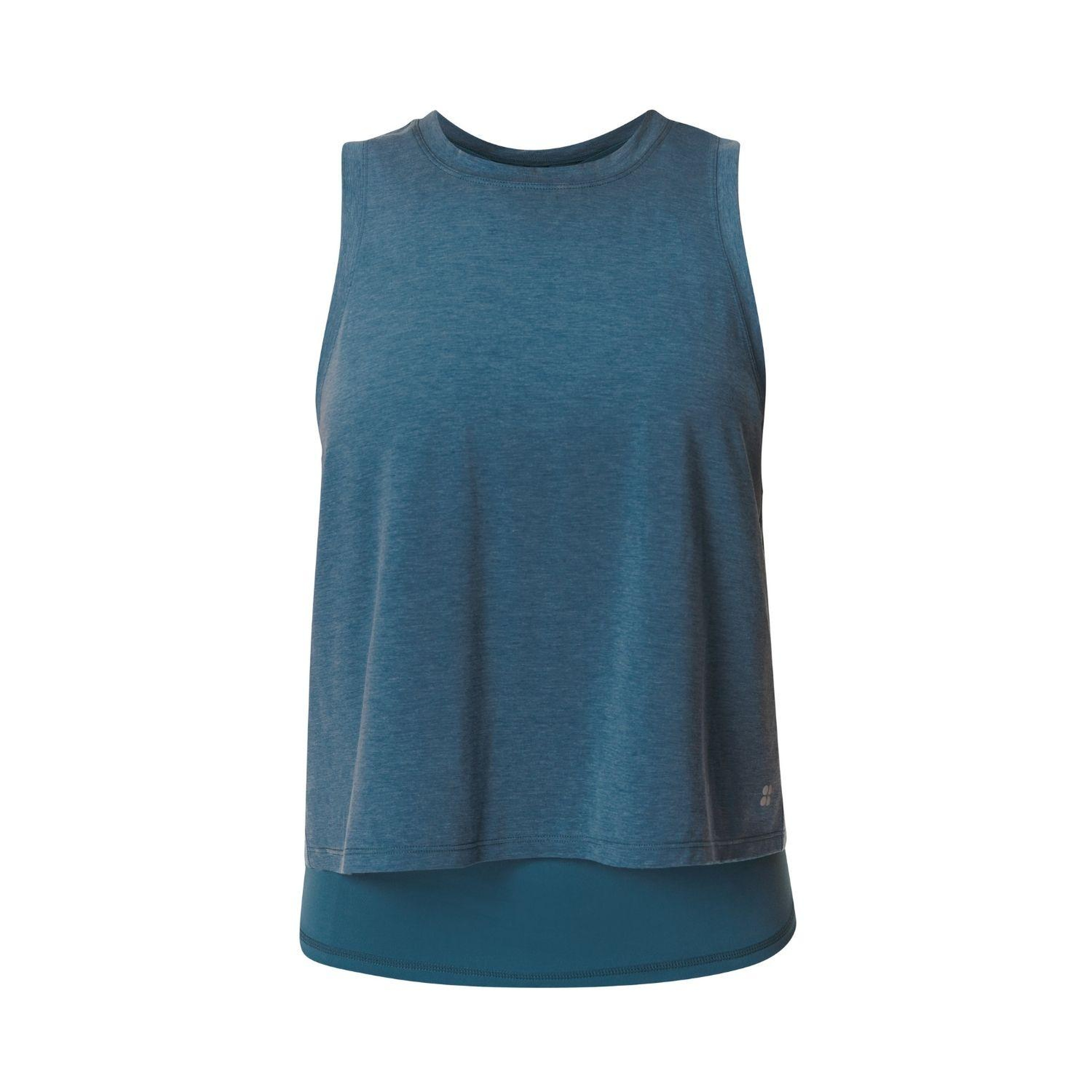 Sweaty Betty Soft Flow Double Up Bra Tank Kadın Mavi Fitness Bra