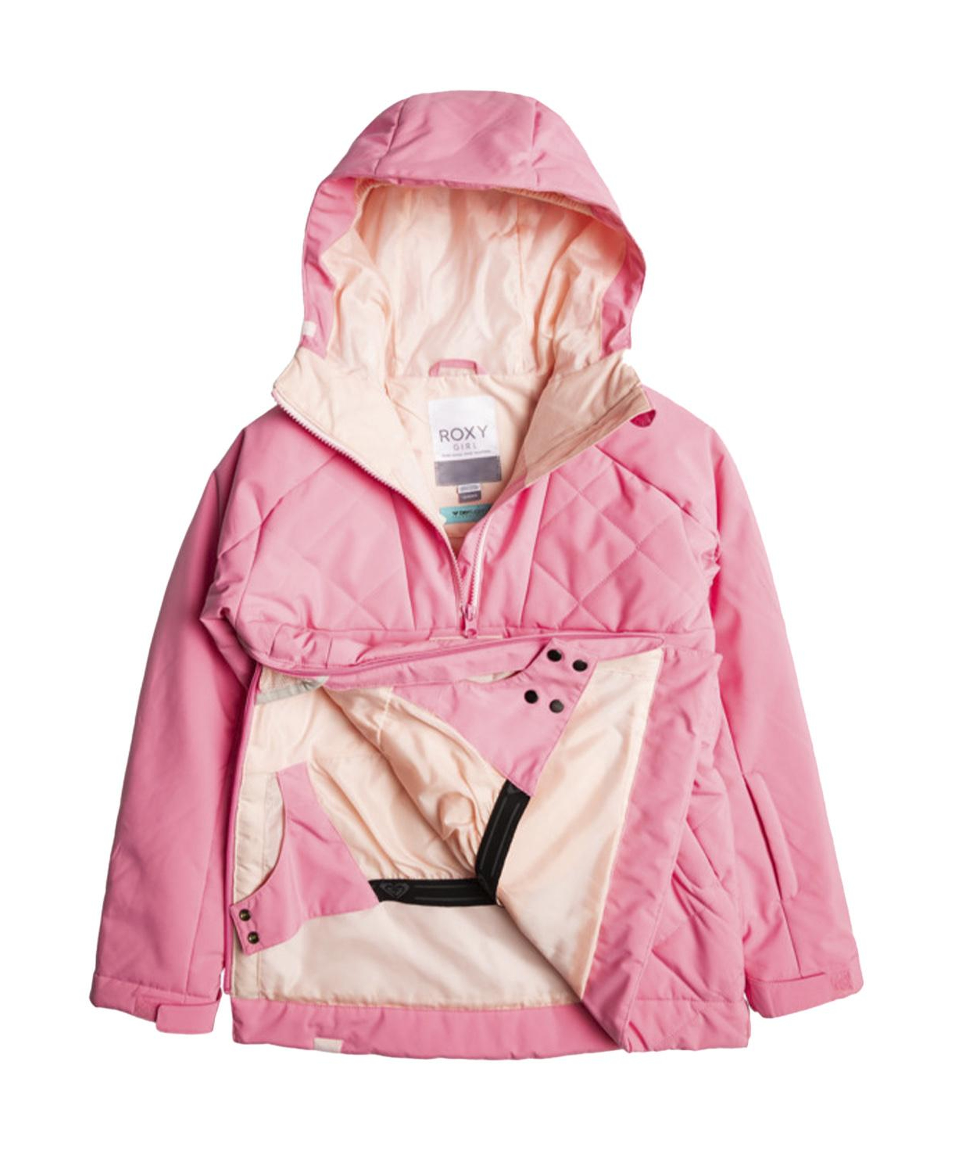 Roxy Radiant Lines Overhead Kız Çocuk Pembe Snowboard Ceketi