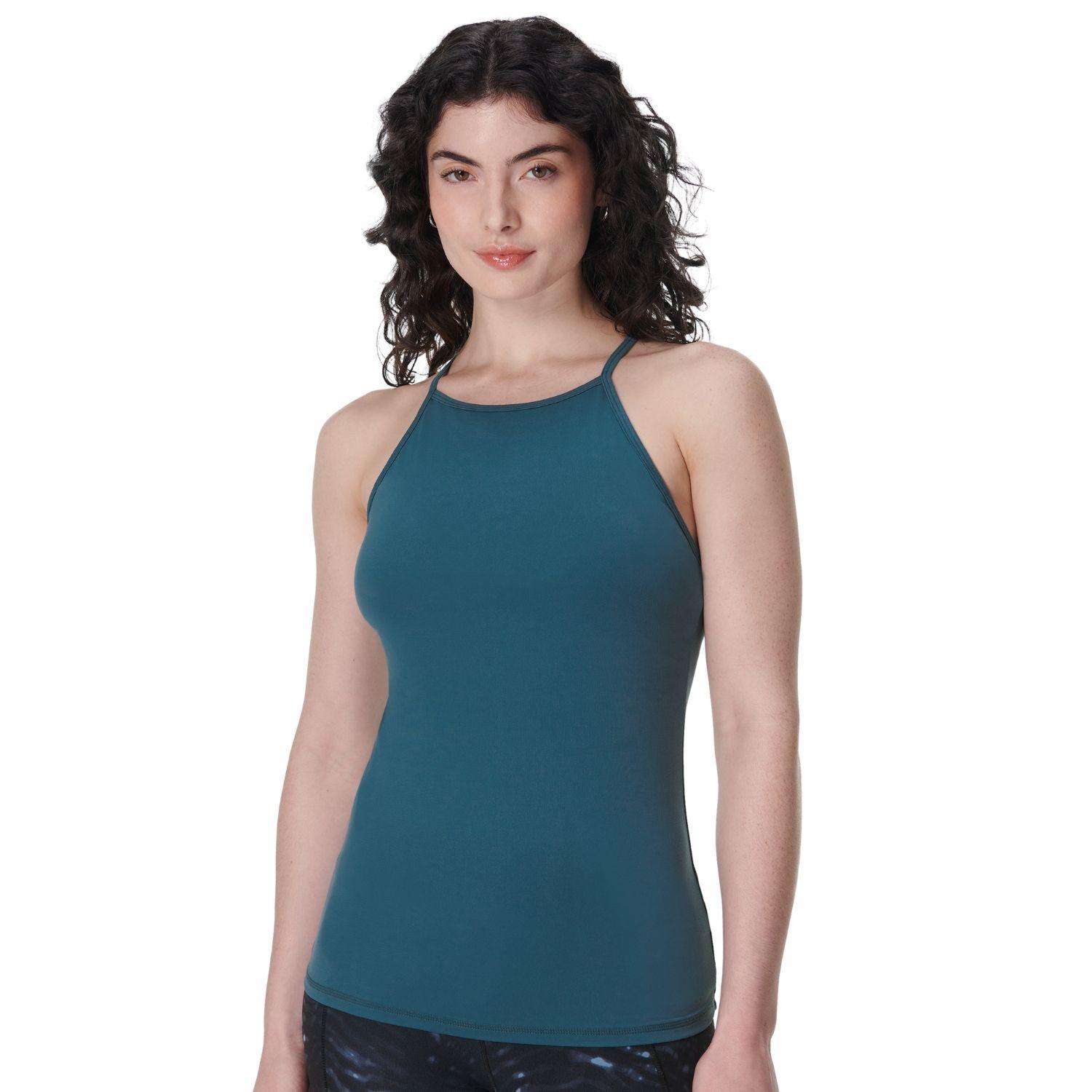 Sweaty Betty Soft Flow Double Up Bra Tank Kadın Mavi Fitness Bra