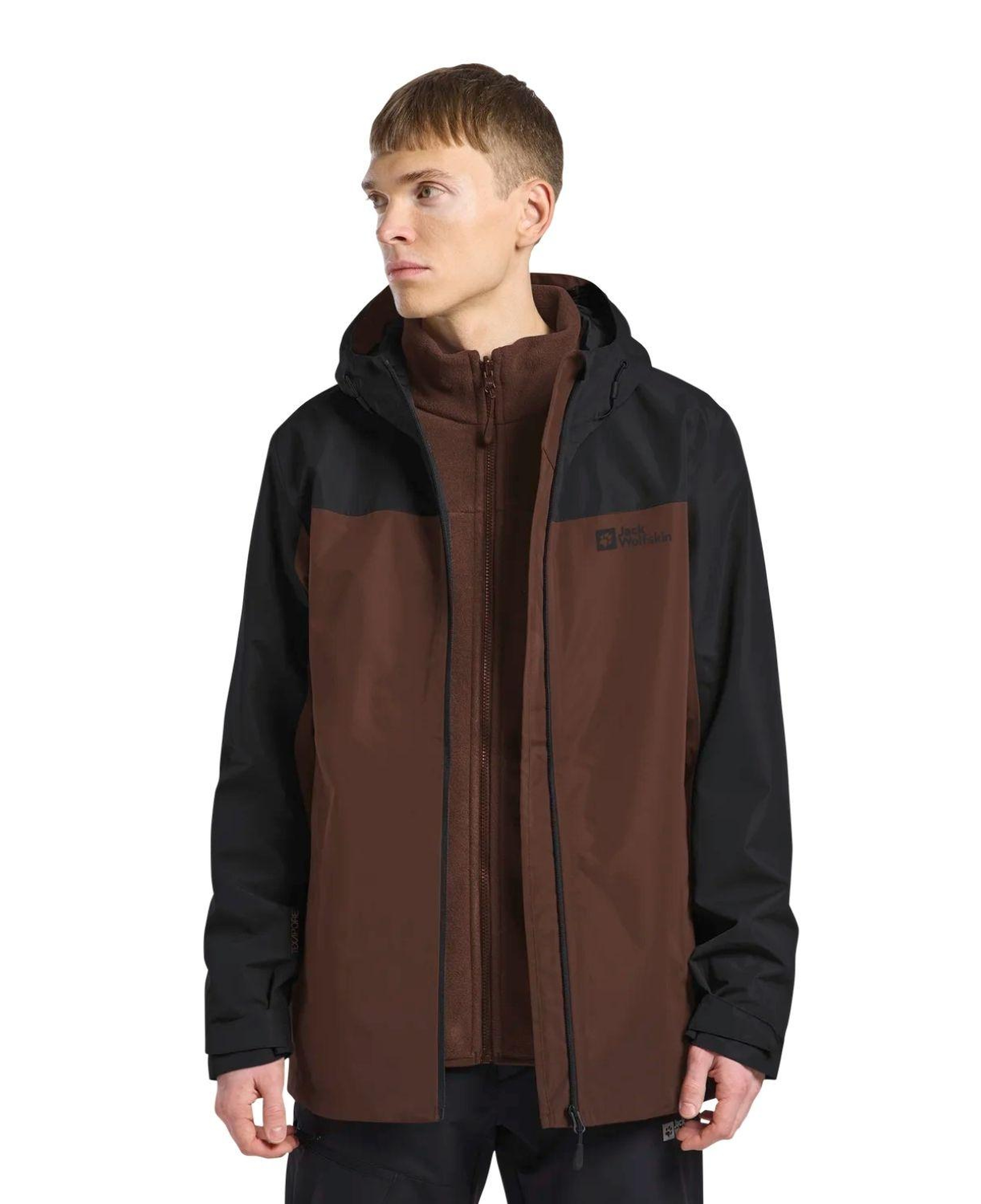 Jack Wolfskin Taubenberg 3in1 Erkek Kahverengi Outdoor Ceketi