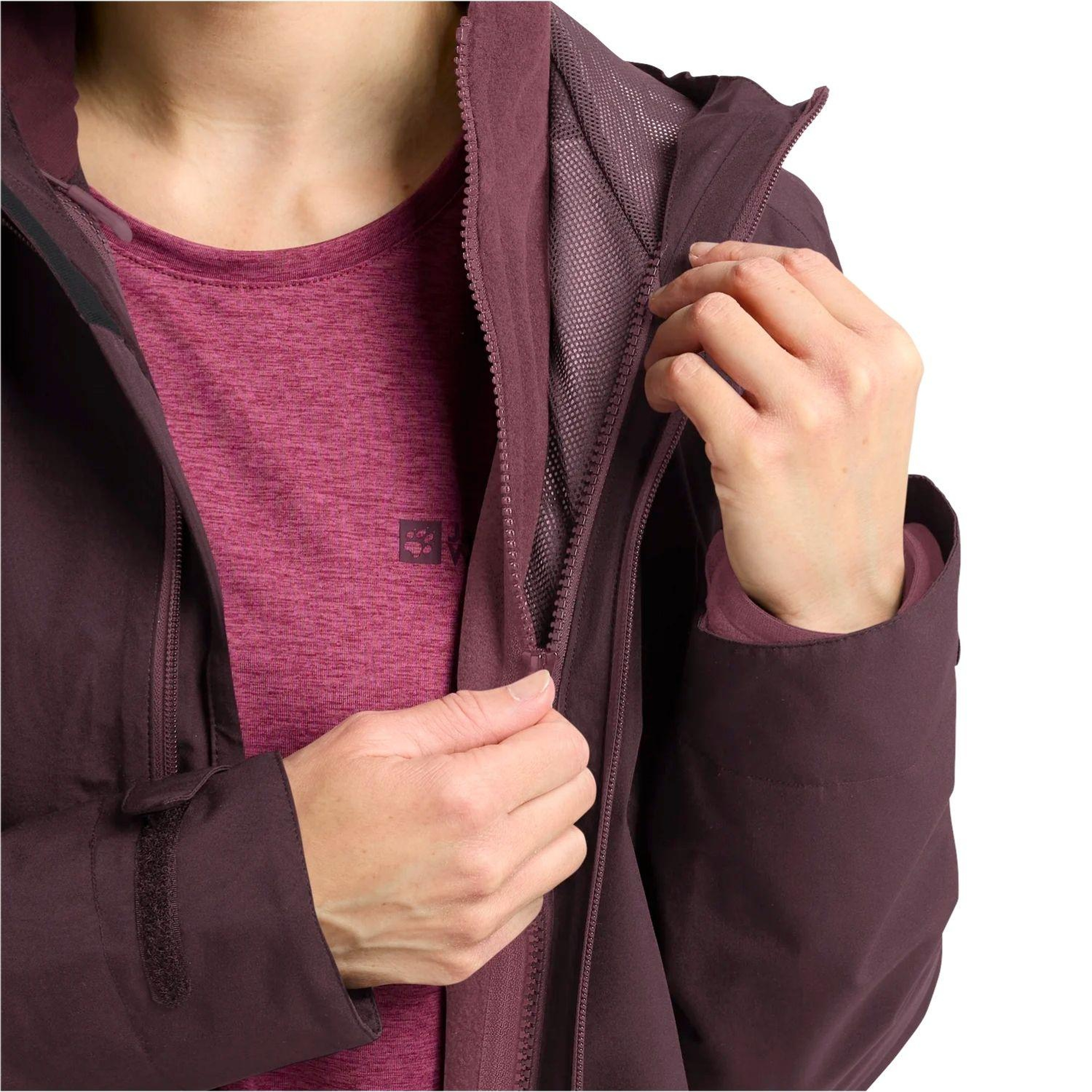 Jack Wolfskin Moonrise 3in1 Kadın Mor Outdoor Ceketi