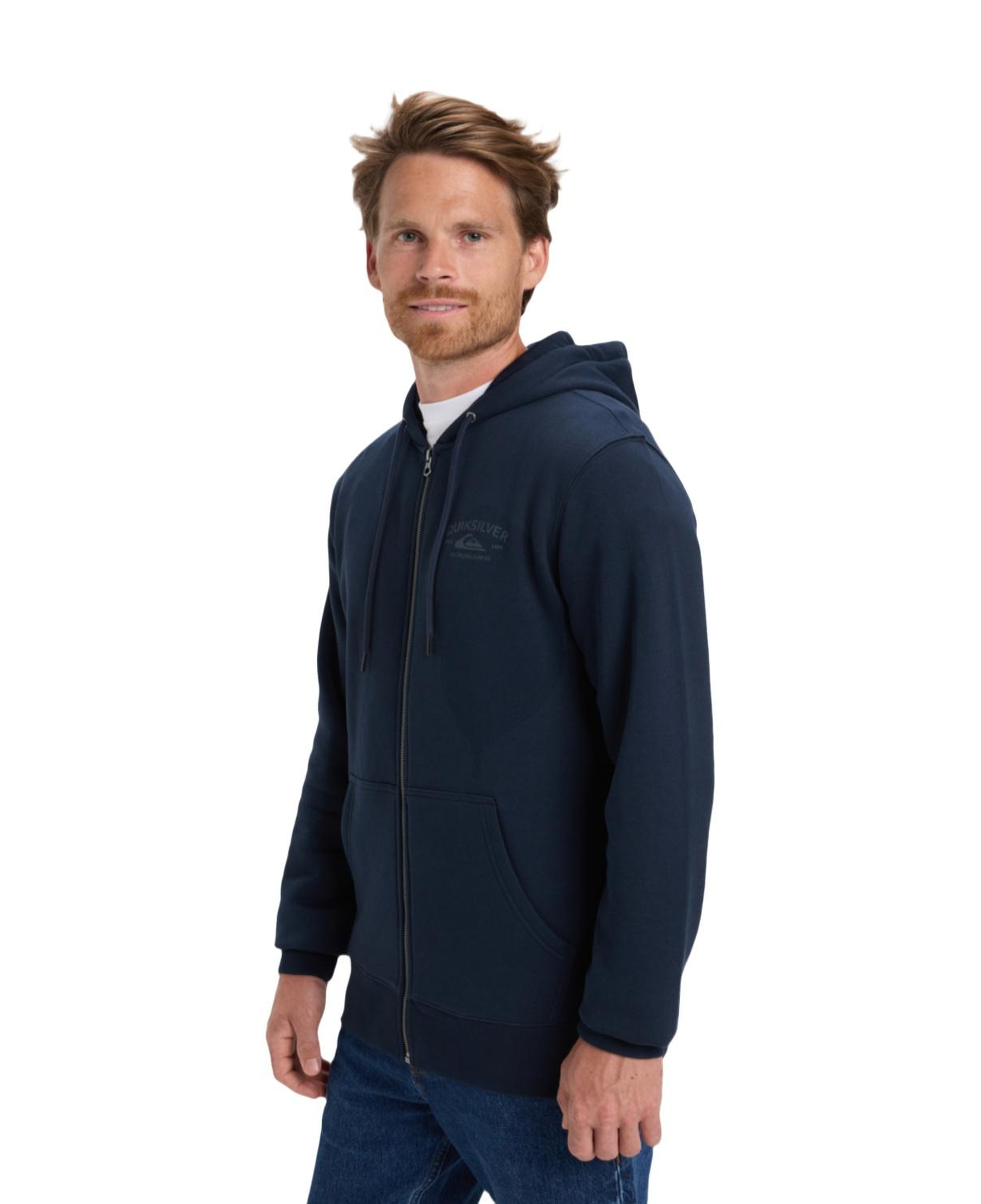 Quiksilver Zip Hood Chest Logo Erkek Sweatshirt