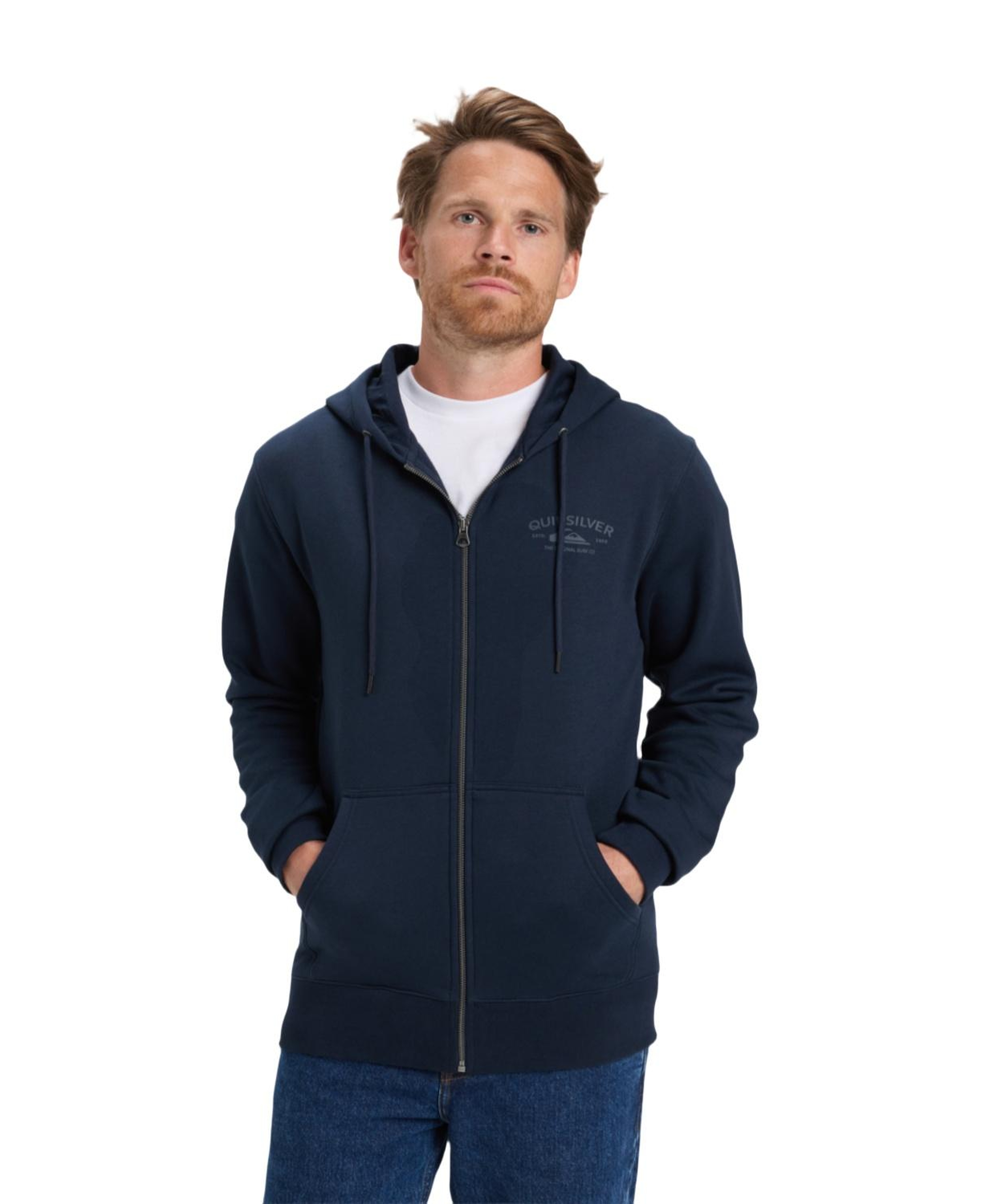 Quiksilver Zip Hood Chest Logo Erkek Sweatshirt