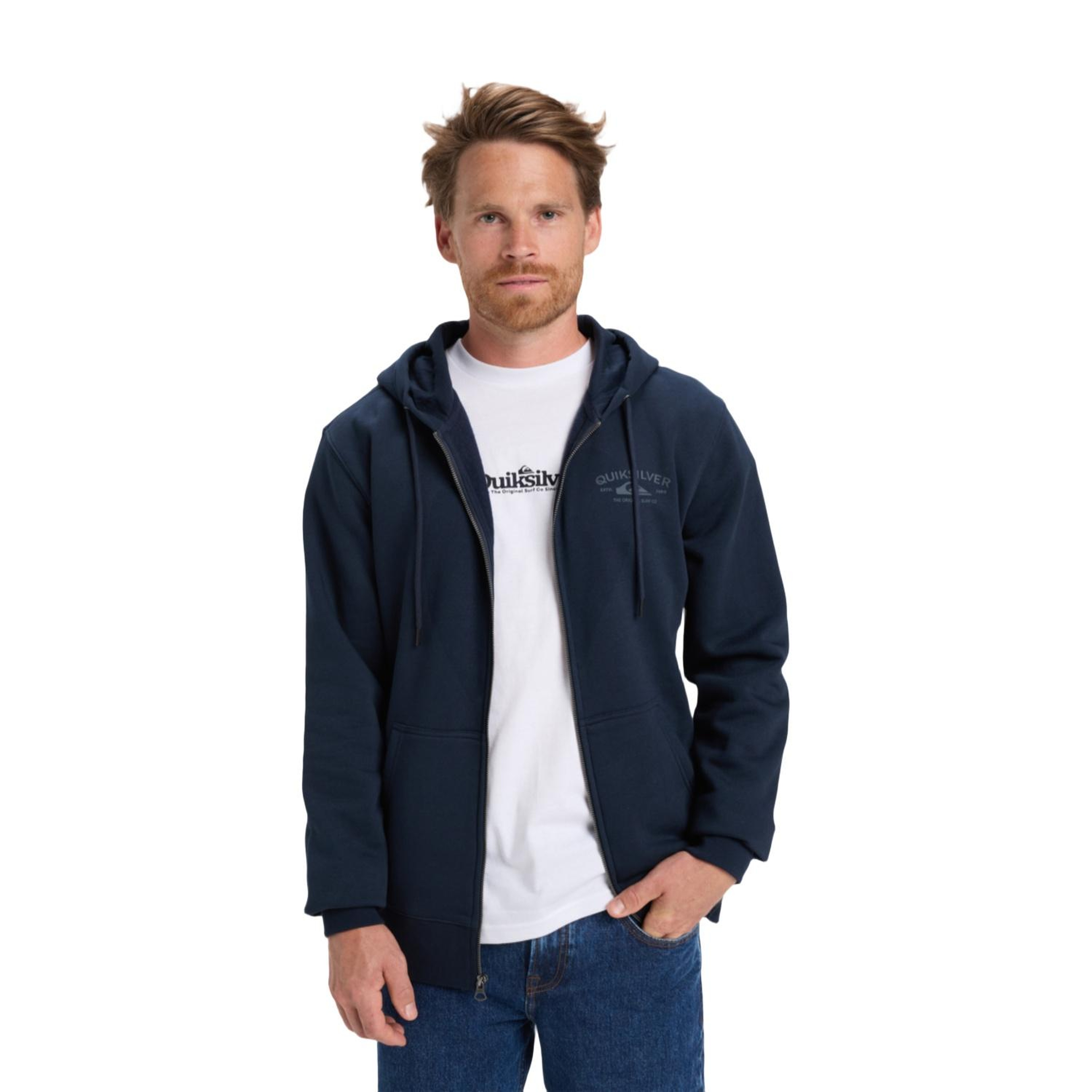 Quiksilver Zip Hood Chest Logo Erkek Sweatshirt