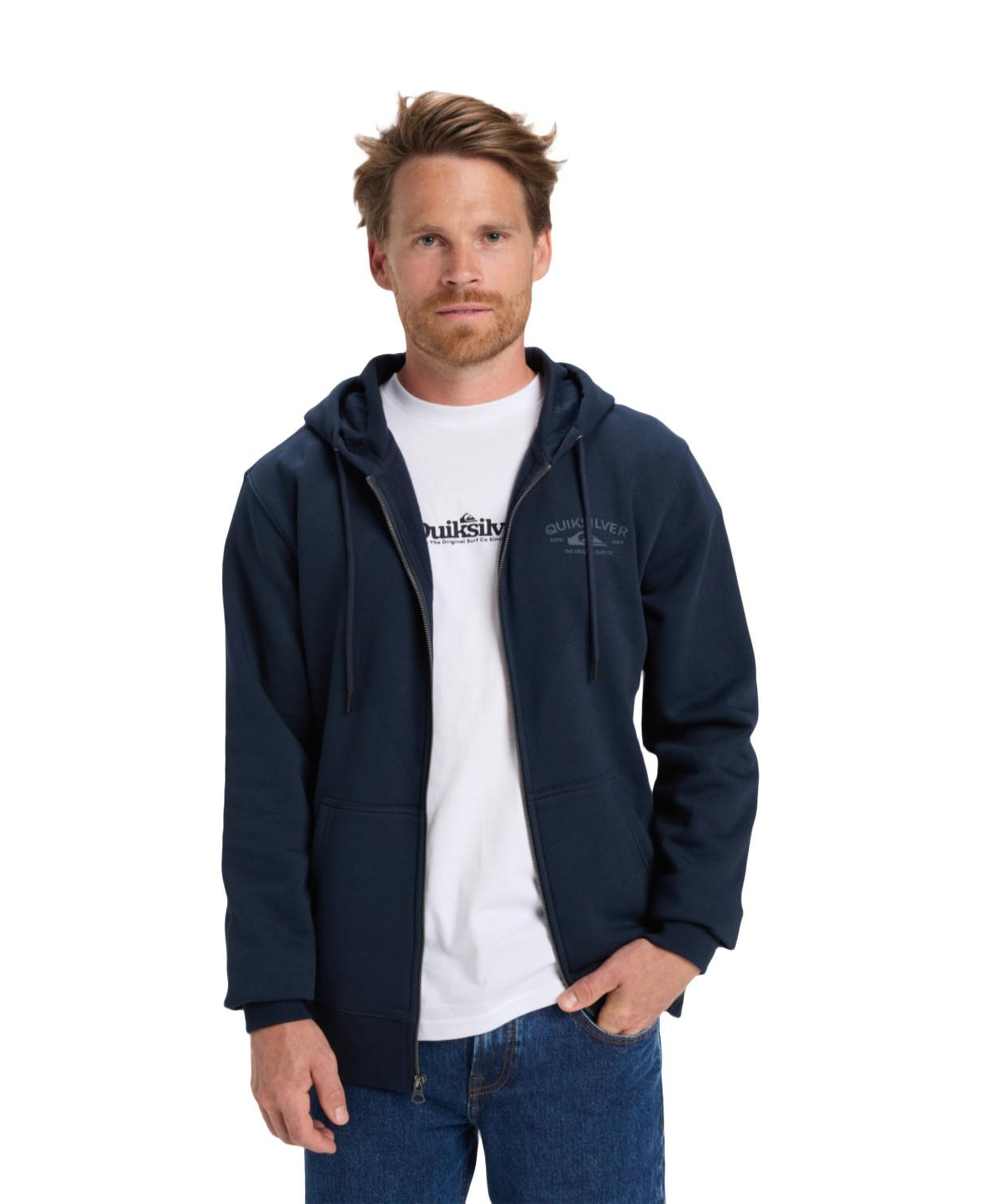 Quiksilver Zip Hood Chest Logo Erkek Sweatshirt