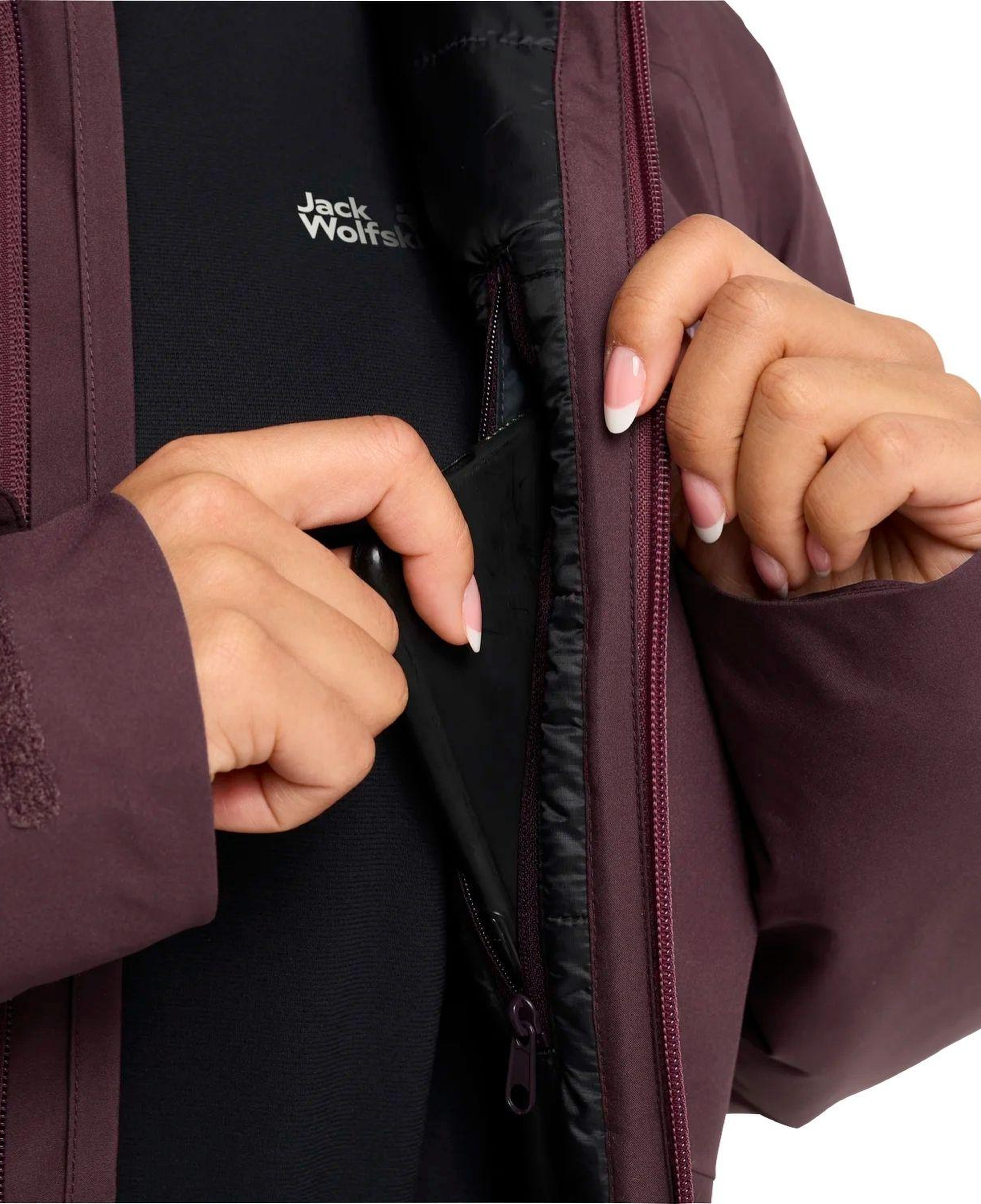Jack Wolfskin Heidelstein Ins Kadın Mor Outdoor Ceketi