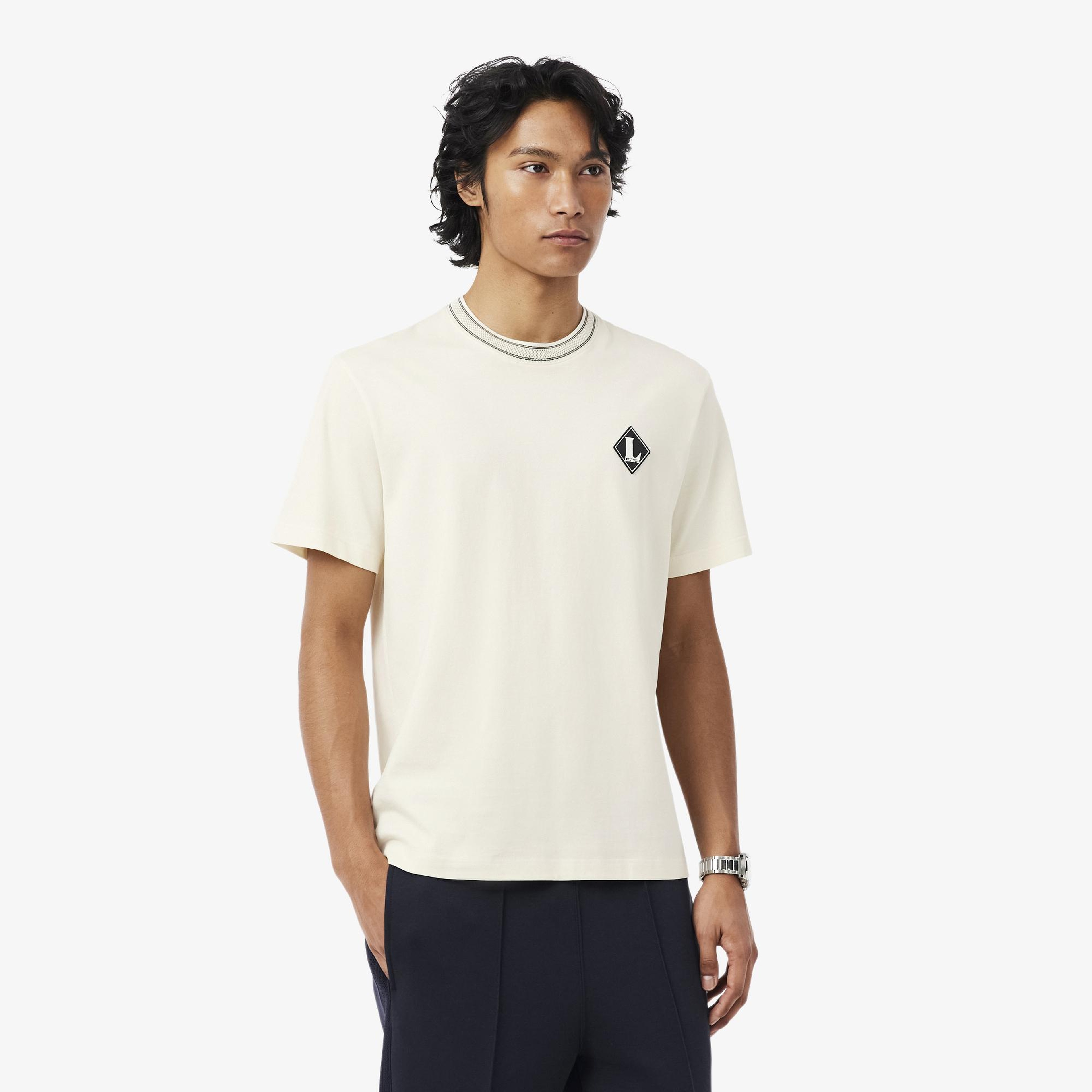 Erkek Classic Fit Bisiklet Yaka Krem T-Shirt