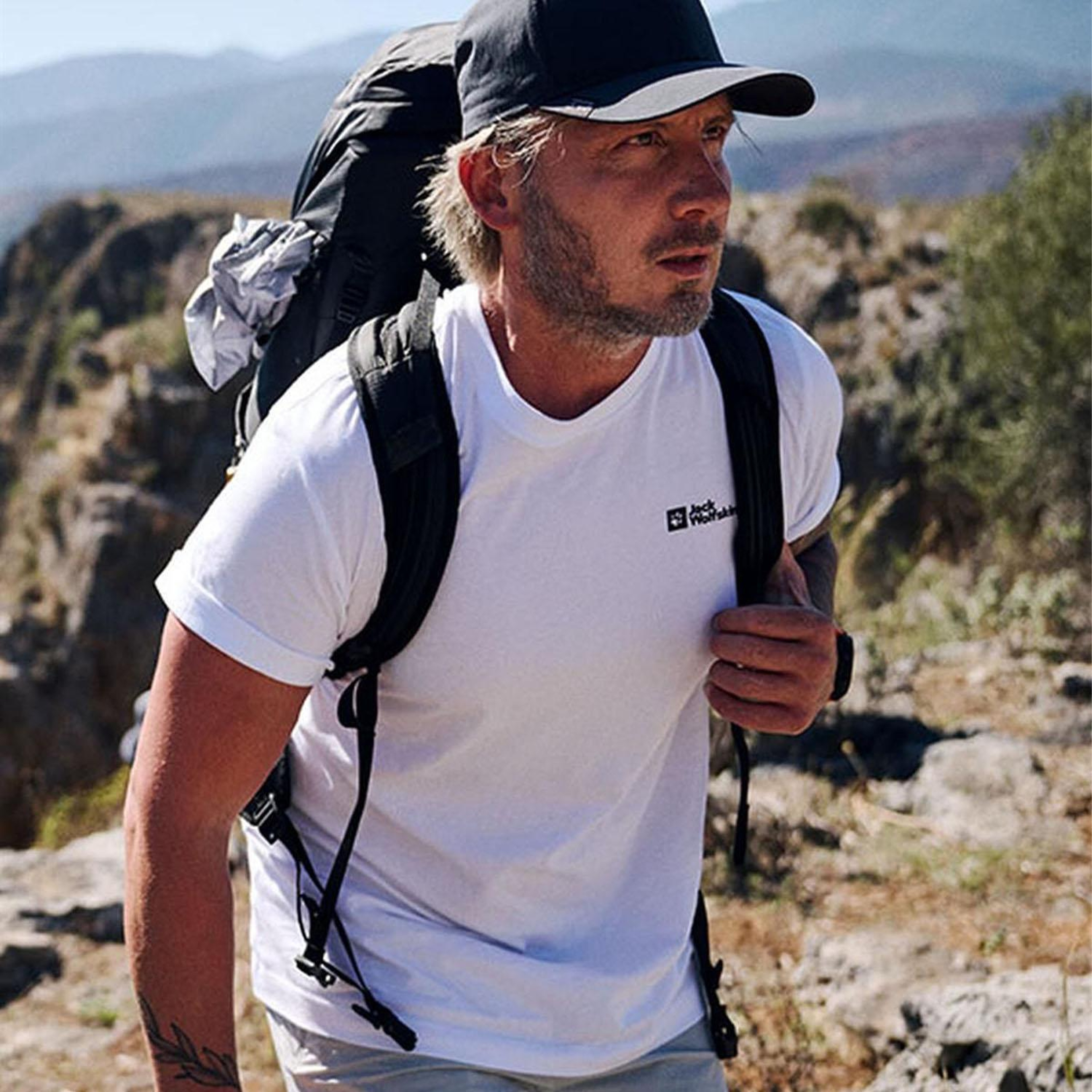 Jack Wolfskin Essential Erkek Beyaz Tişört
