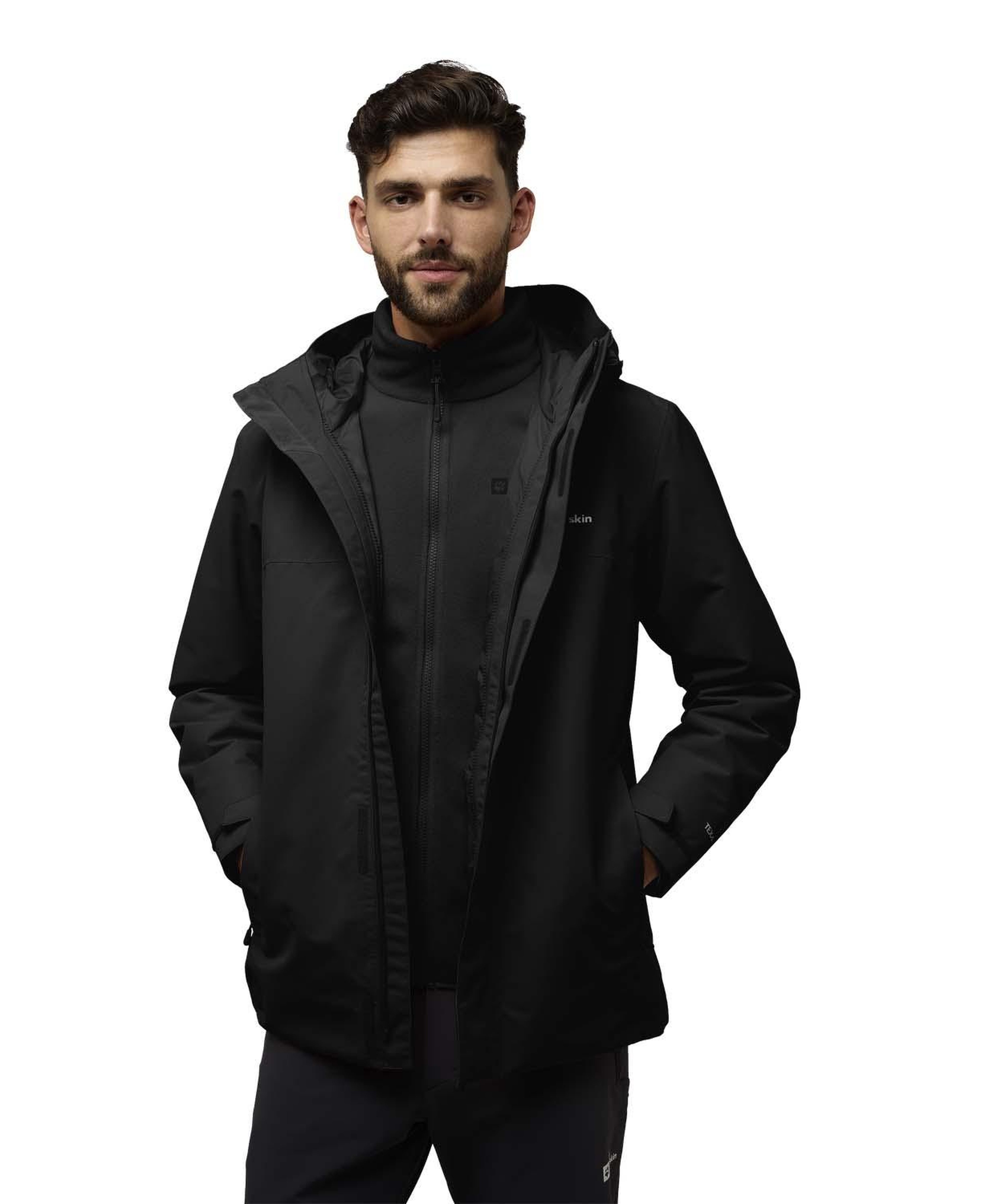 Jack Wolfskin Altenberg 3in1 Erkek Siyah Outdoor Ceketi